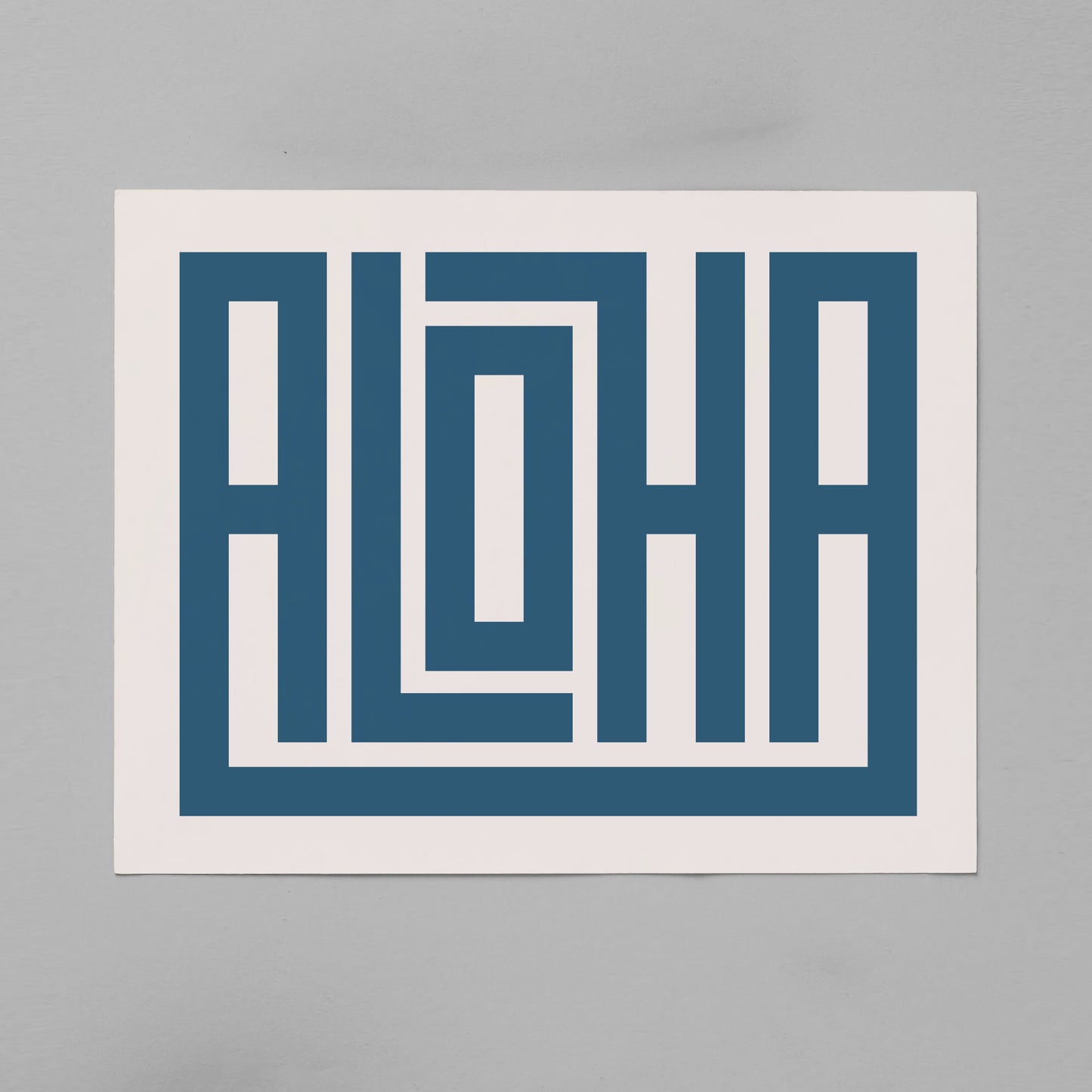 Unframed Aloha Poster on Gray Background