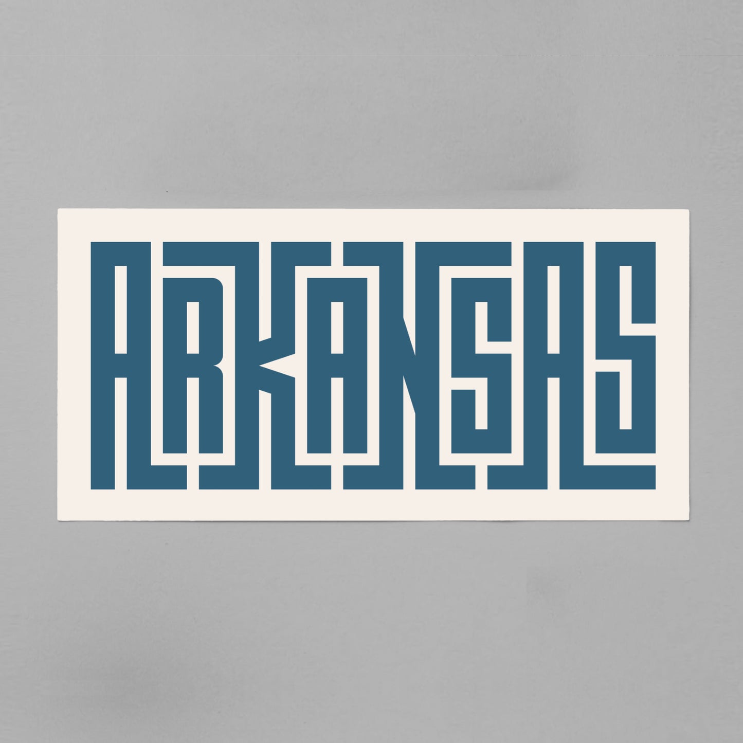 Unframed navy Arkansas Poster on Gray Background