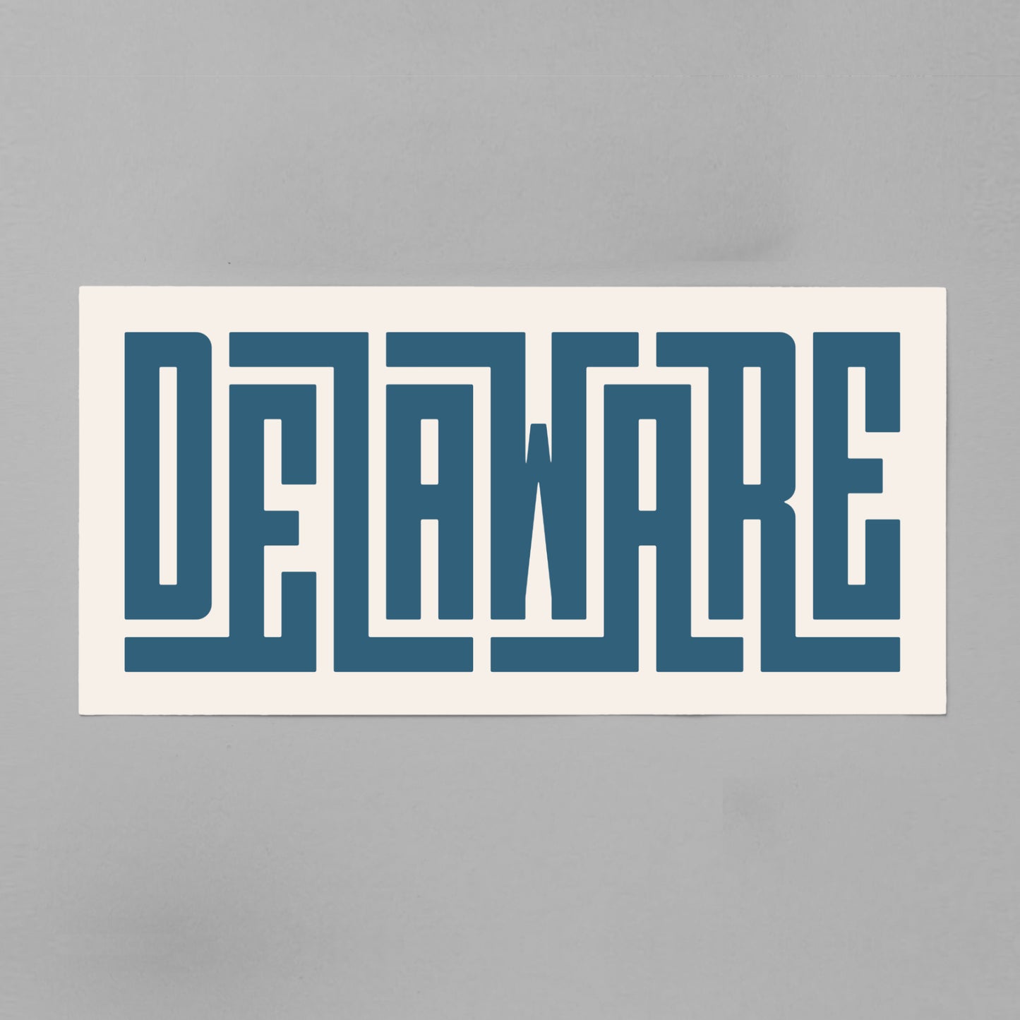 Unframed navy Delaware Poster on Gray Background