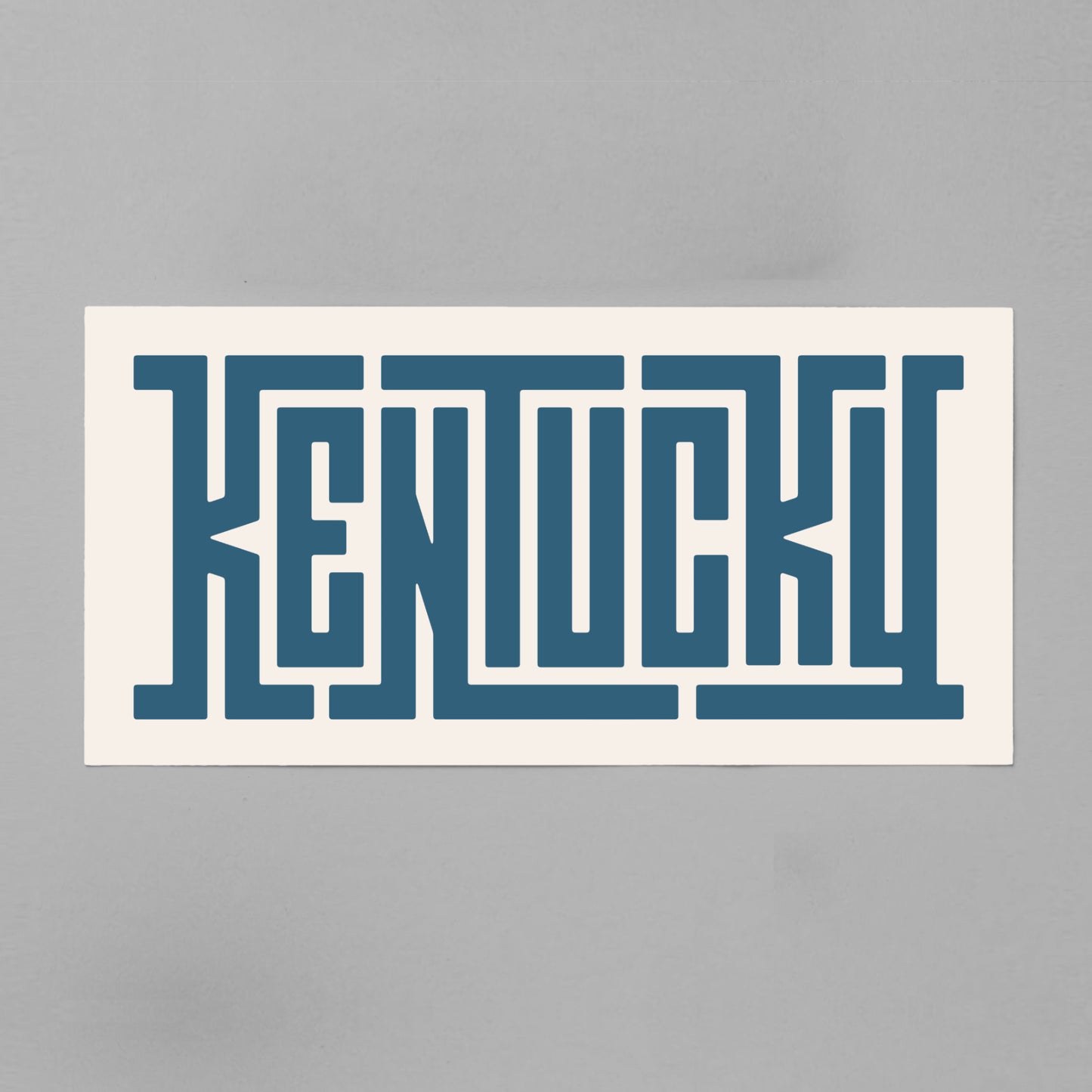 Unframed navy Kentucky Poster on Gray Background