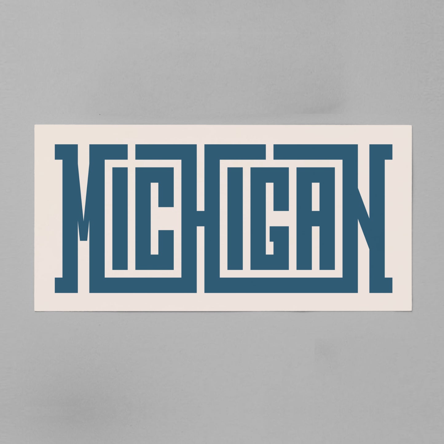 Unframed navy Michigan Poster on Gray Background