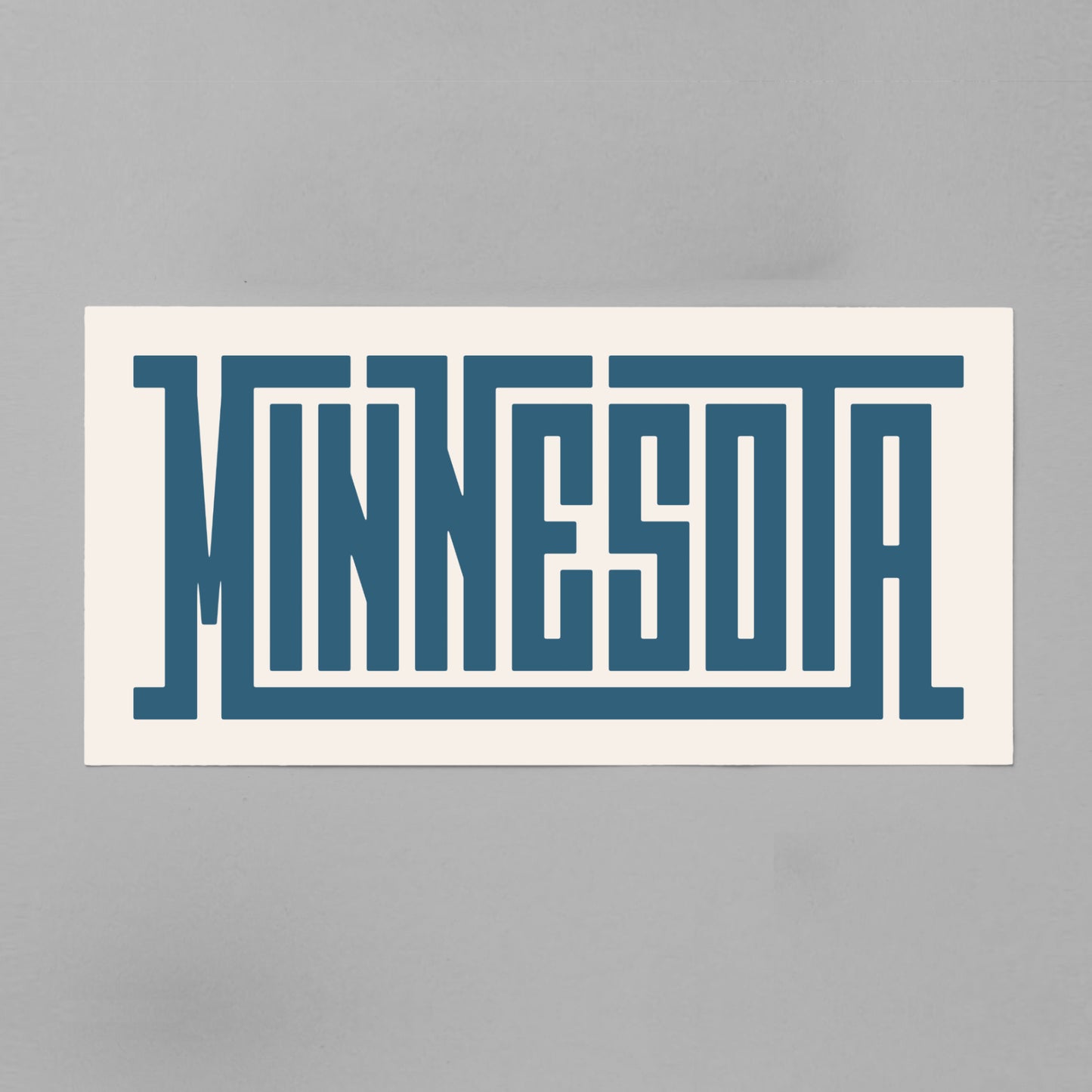 Unframed navy Minnesota Poster on Gray Background