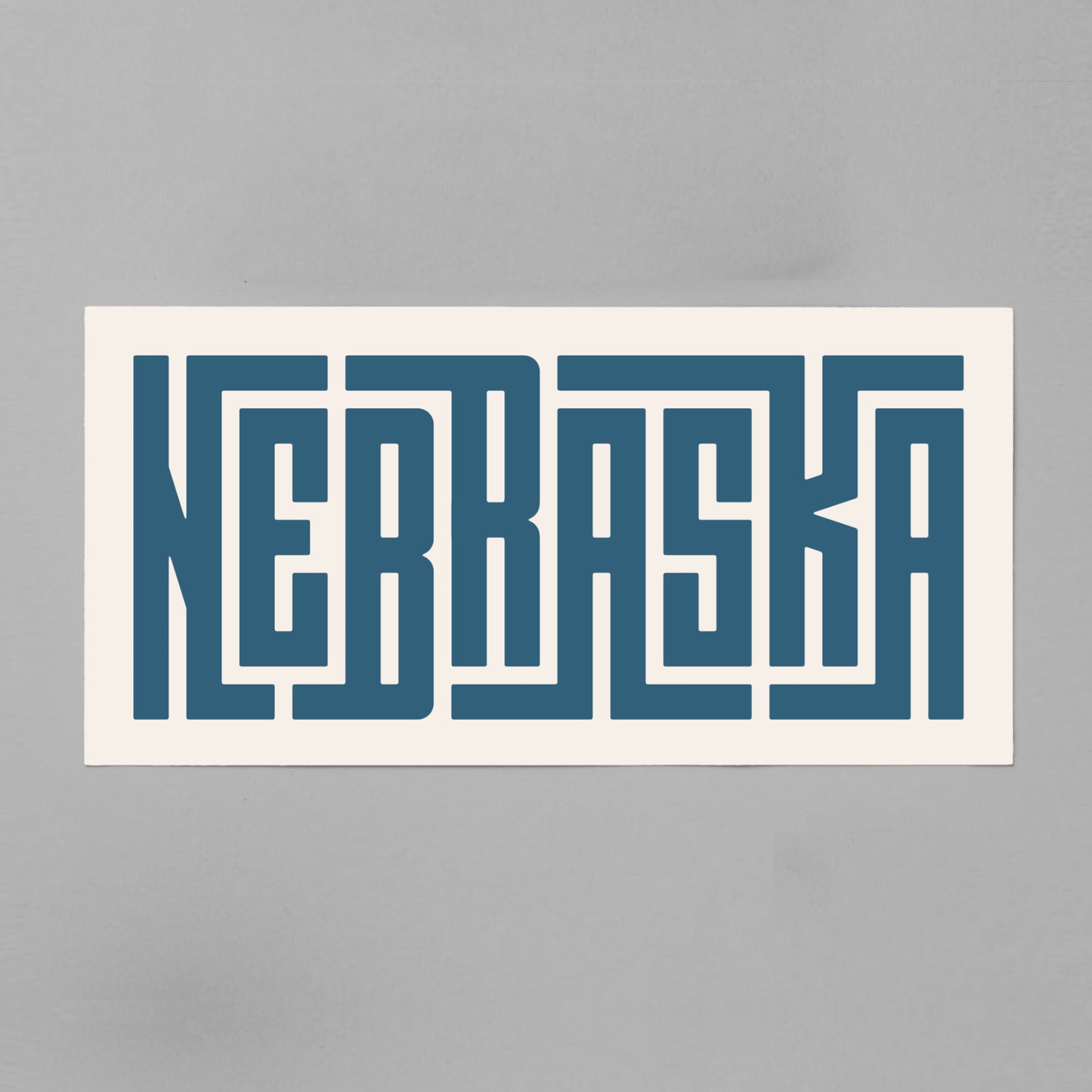 Unframed navy Nebraska Poster on Gray Background