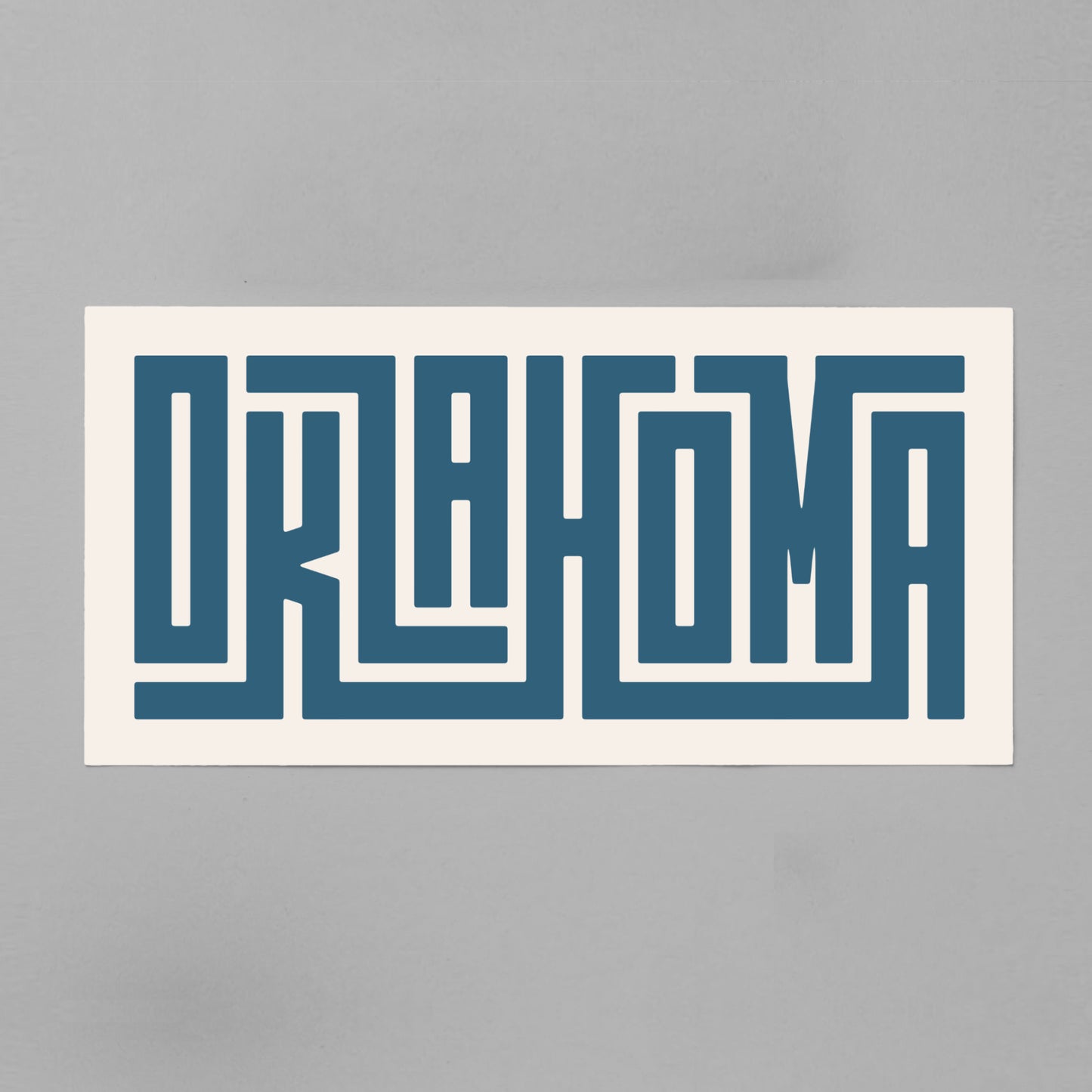 Unframed navy Oklahoma Poster on Gray Background