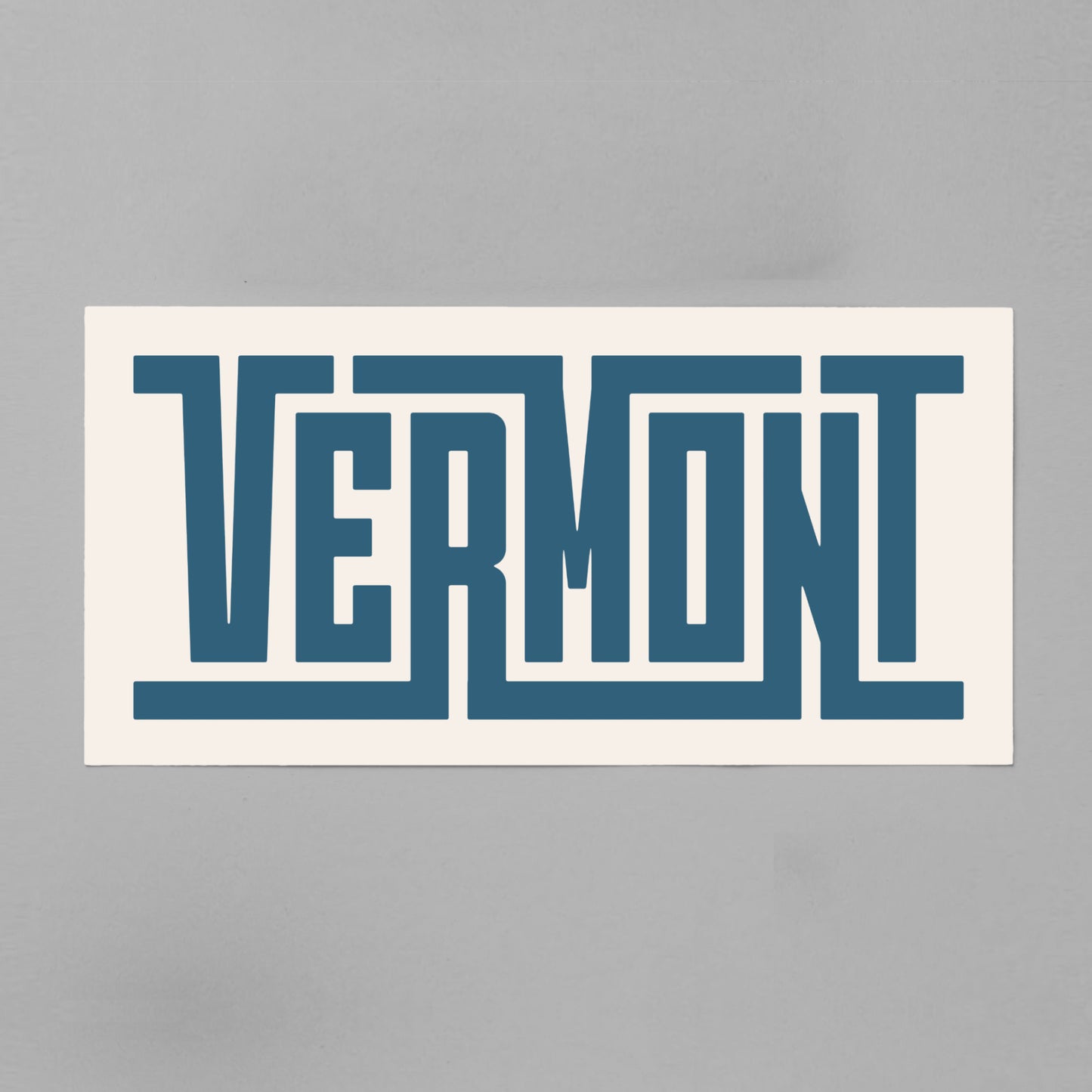 Unframed navy Vermont Poster on Gray Background