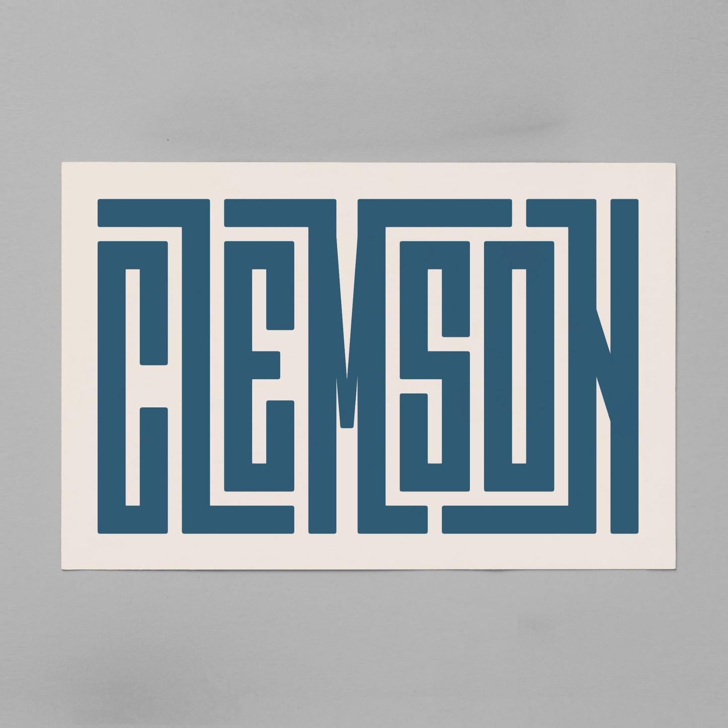 Unframed Clemson Poster on Gray Background