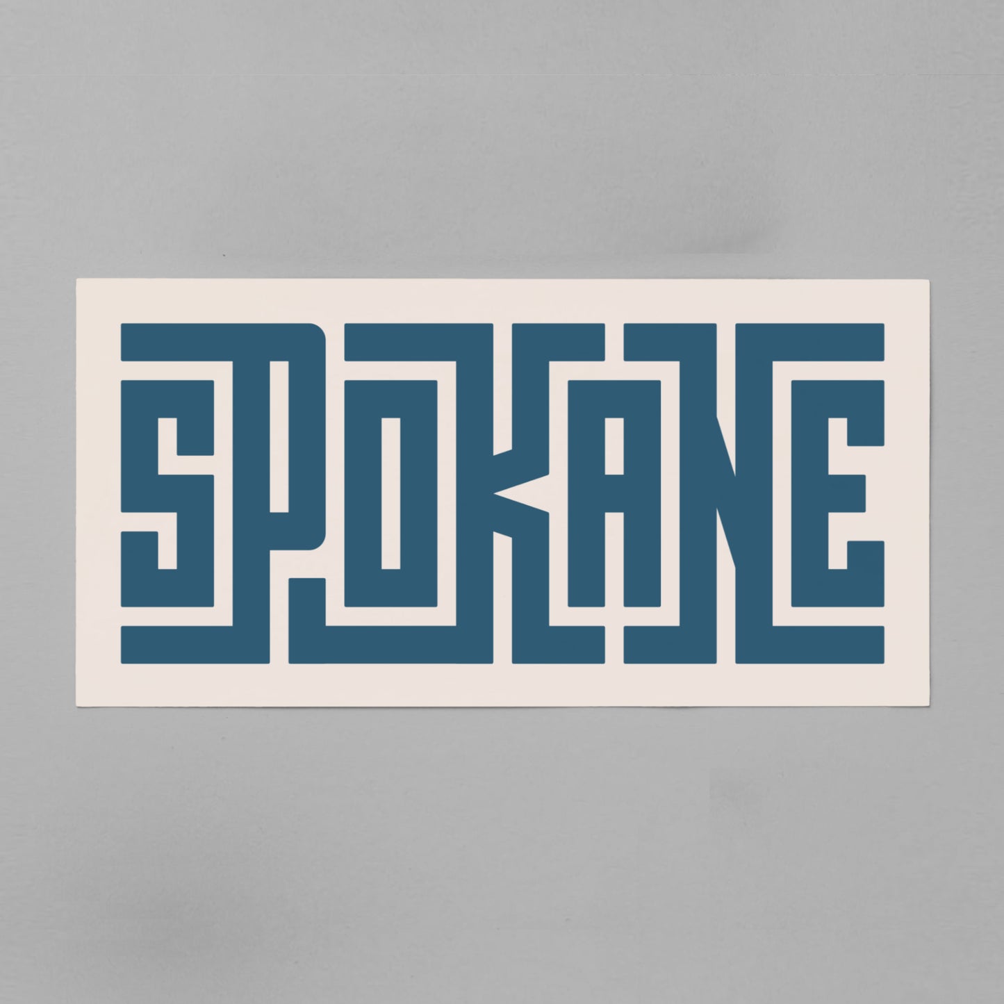Unframed navy Spokane Poster on Gray Background