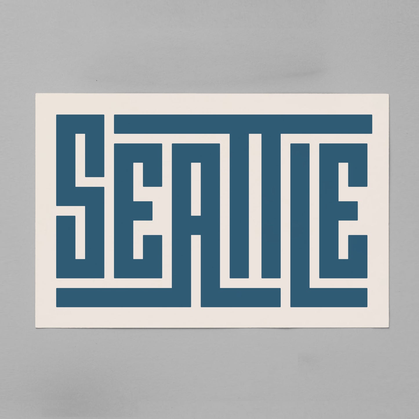 Unframed Seattle Poster on Gray Background