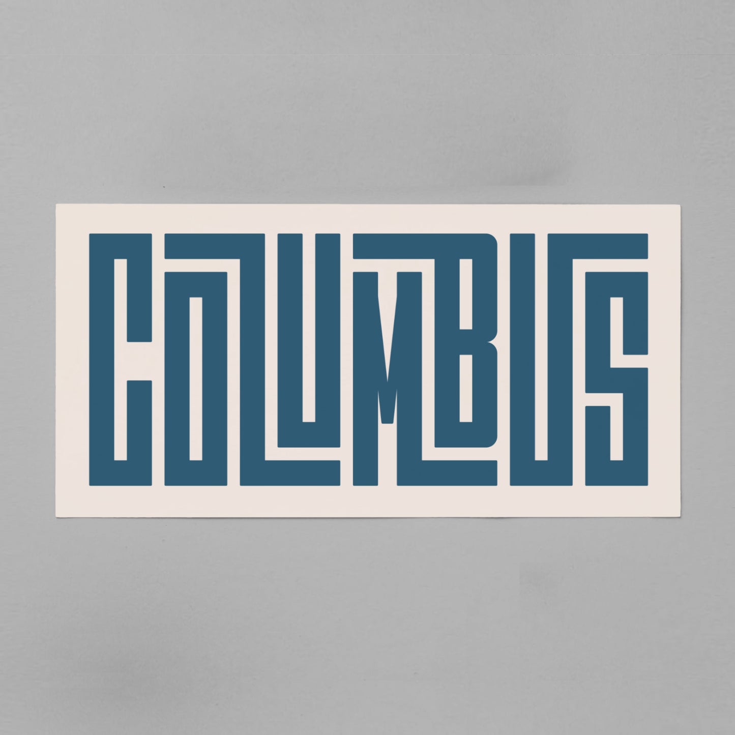 Unframed navy Columbus Poster on Gray Background