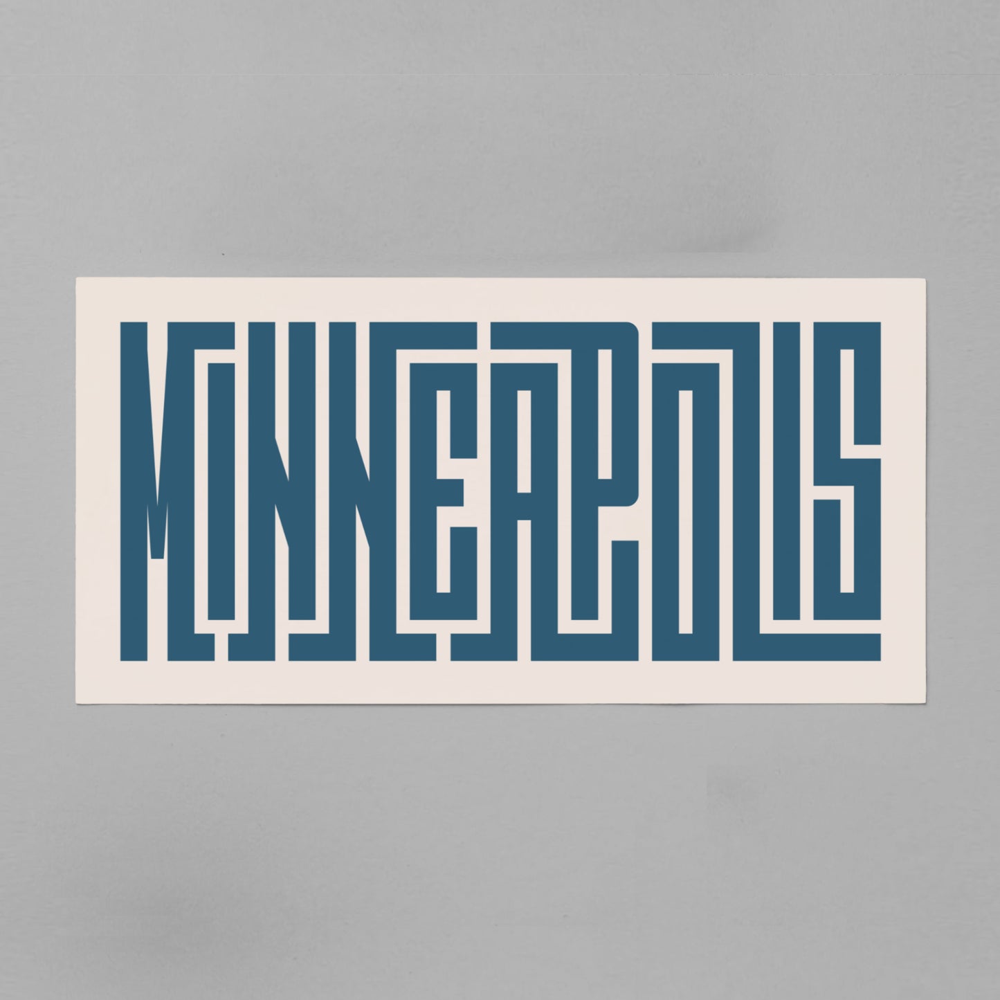 Unframed navy Minneapolis Poster on Gray Background