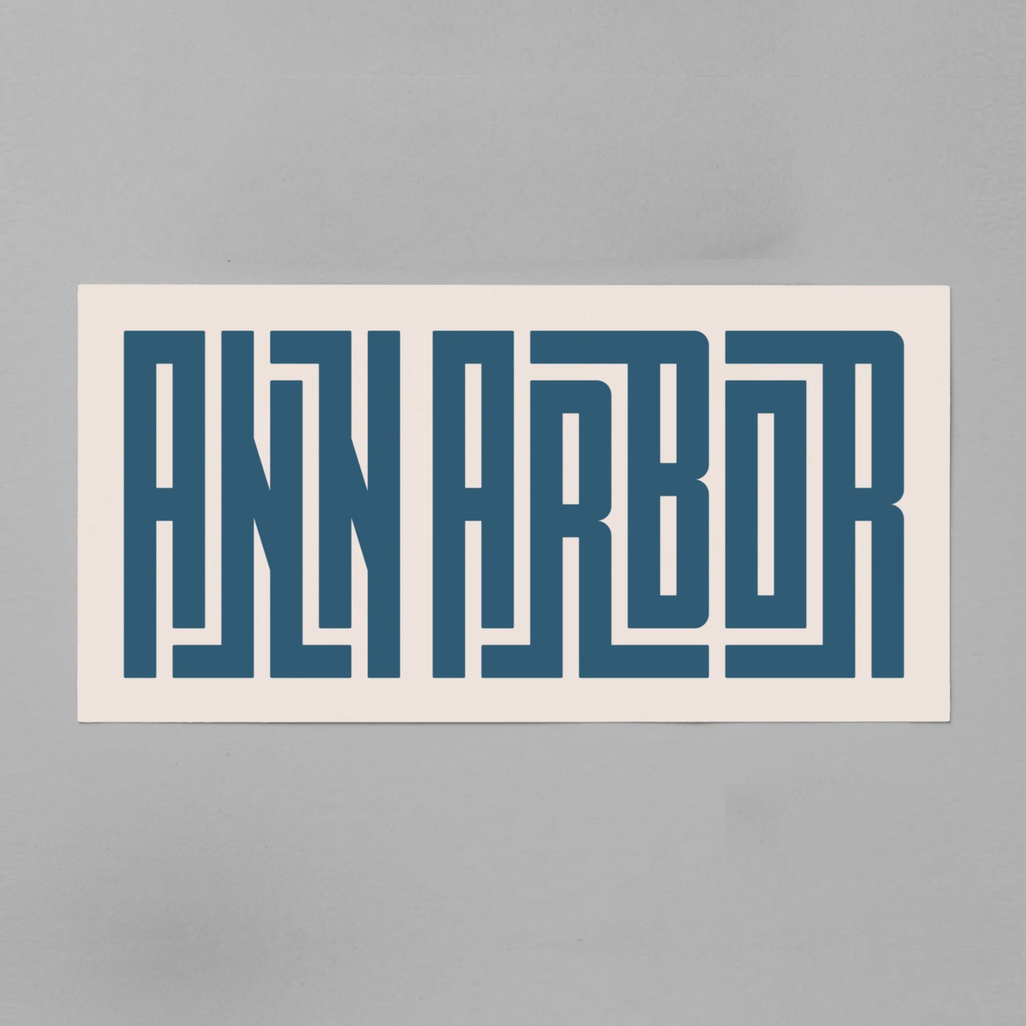 Unframed navy Ann Arbor Poster on Gray Background
