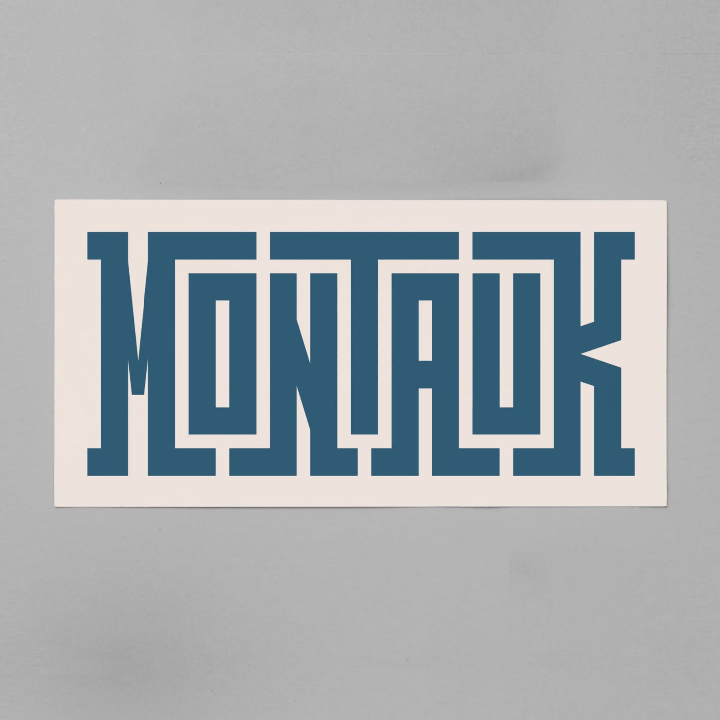 Unframed navy Montauk Poster on Gray Background