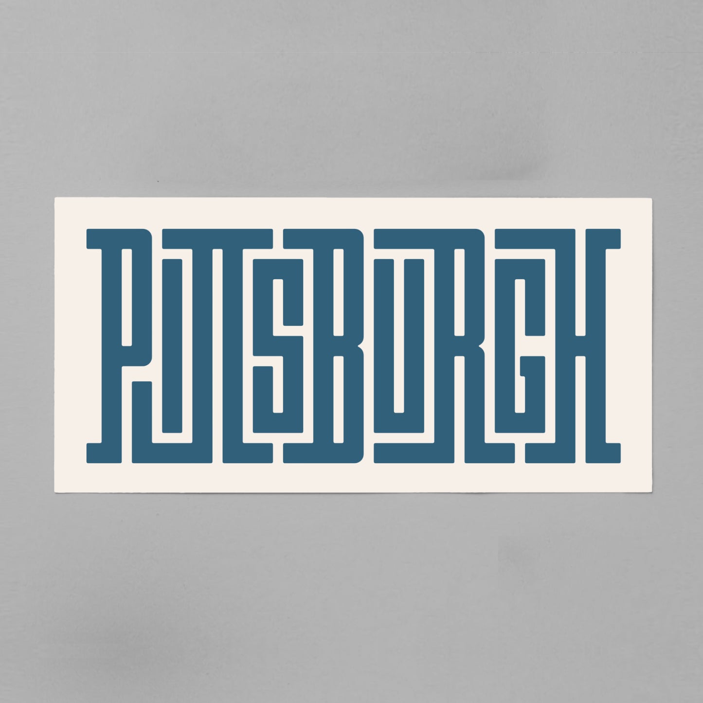 Unframed navy Pittsburgh Poster on Gray Background