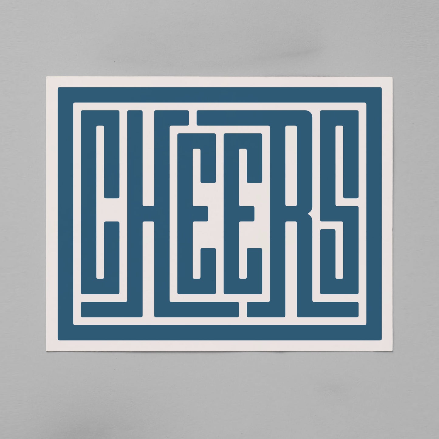 Unframed Cheers Poster on Gray Background