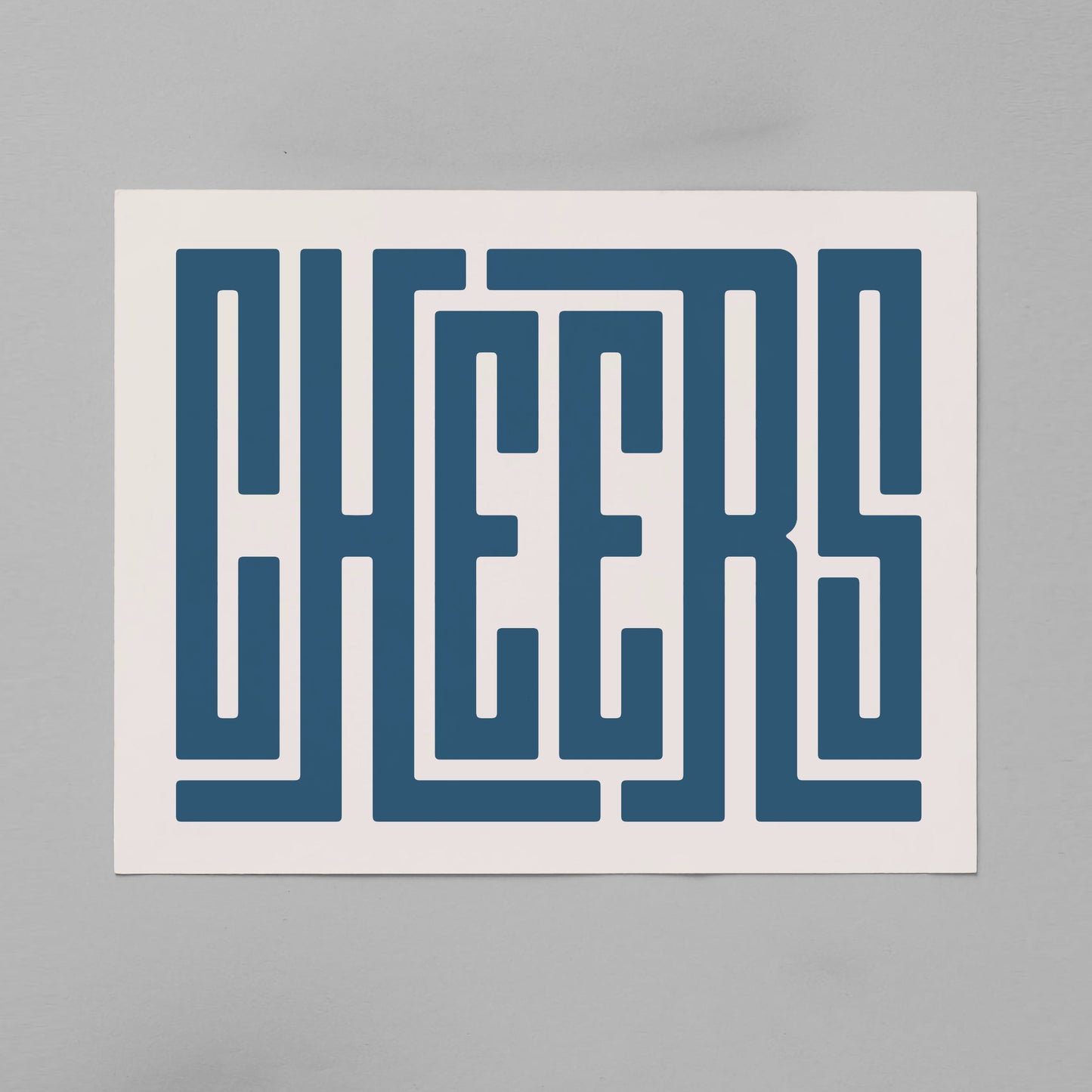 Unframed Cheers Poster on Gray Background