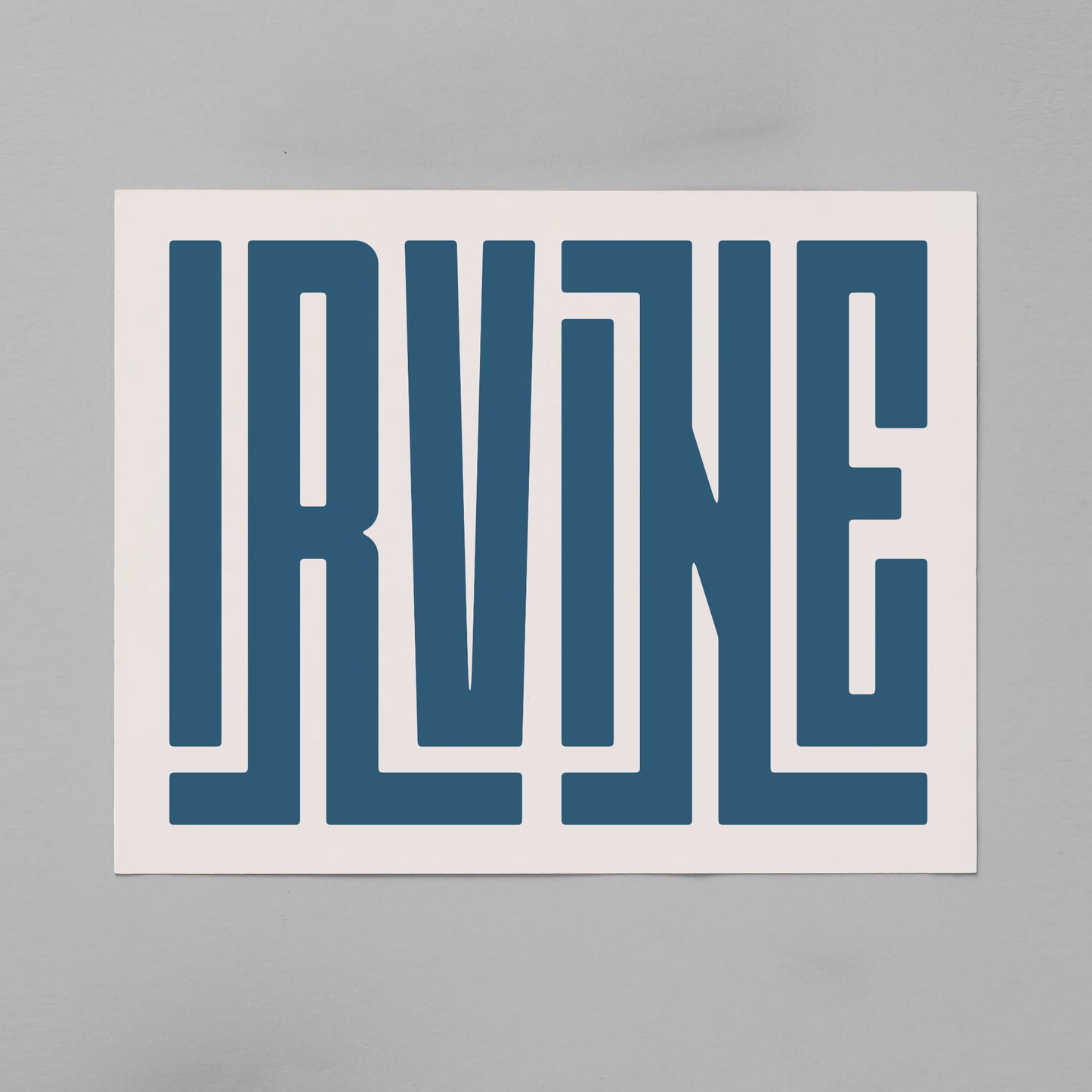 Unframed Irvine Poster on Gray Background