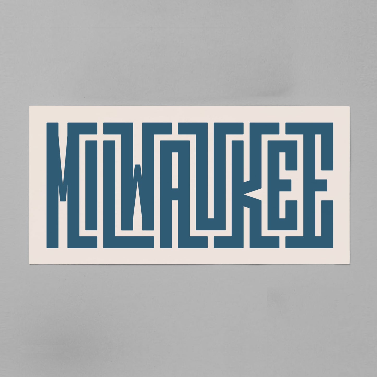 Unframed Milwaukee Poster on Gray Background