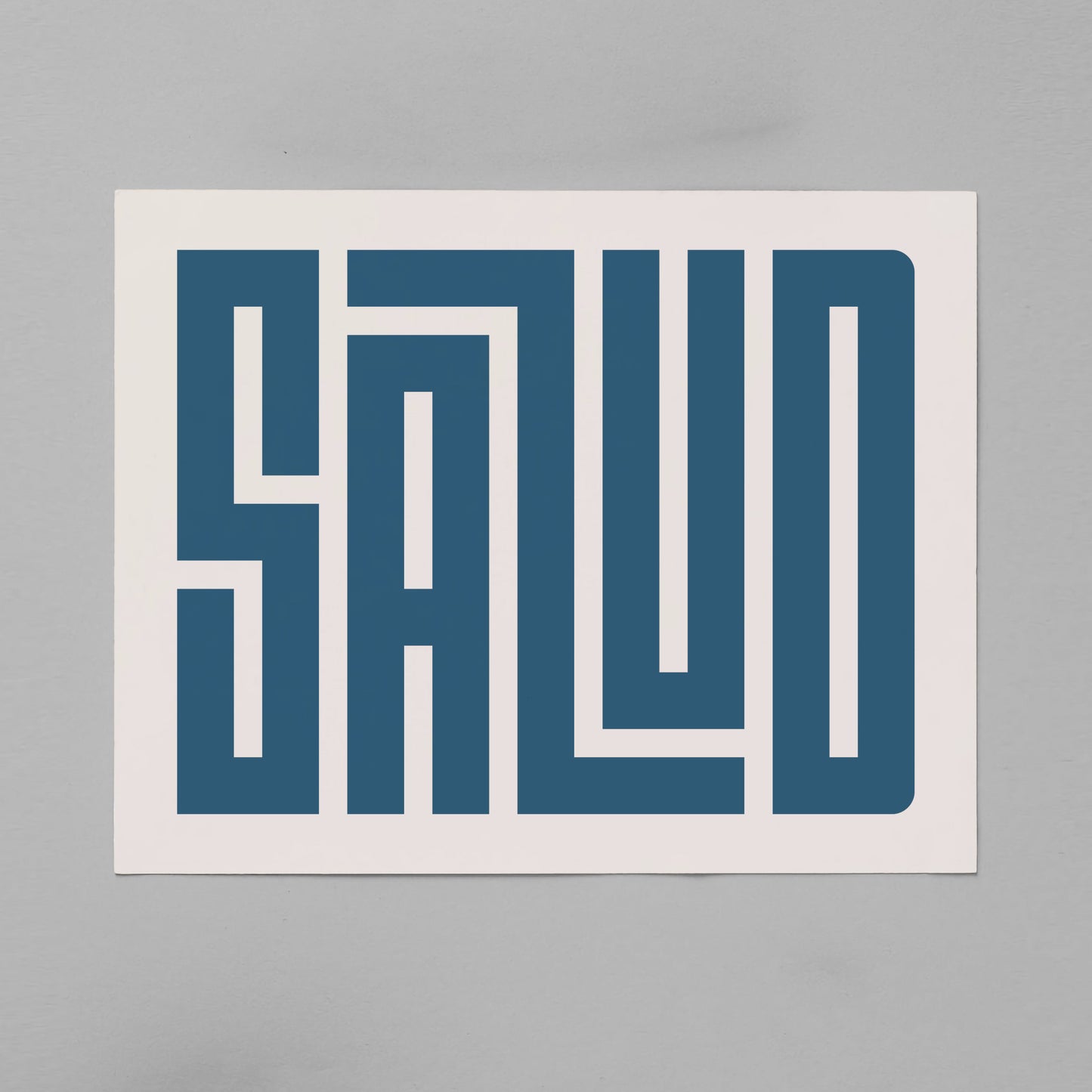 Unframed Salud Poster on Gray Background