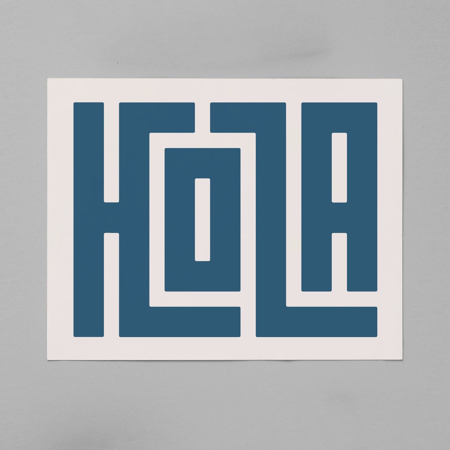 Unframed Hola Poster on Gray Background