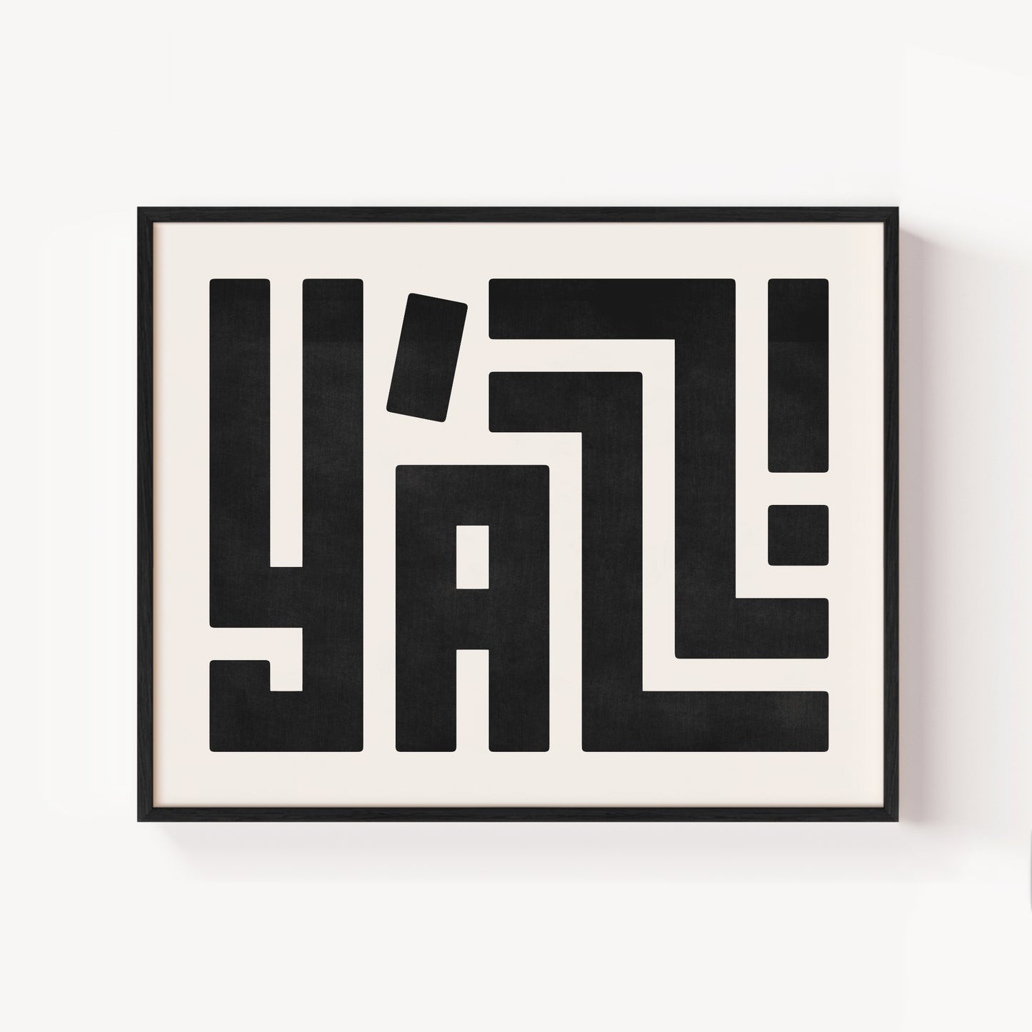 Modern Framed Y'all Art - Black Typography Design on White Background