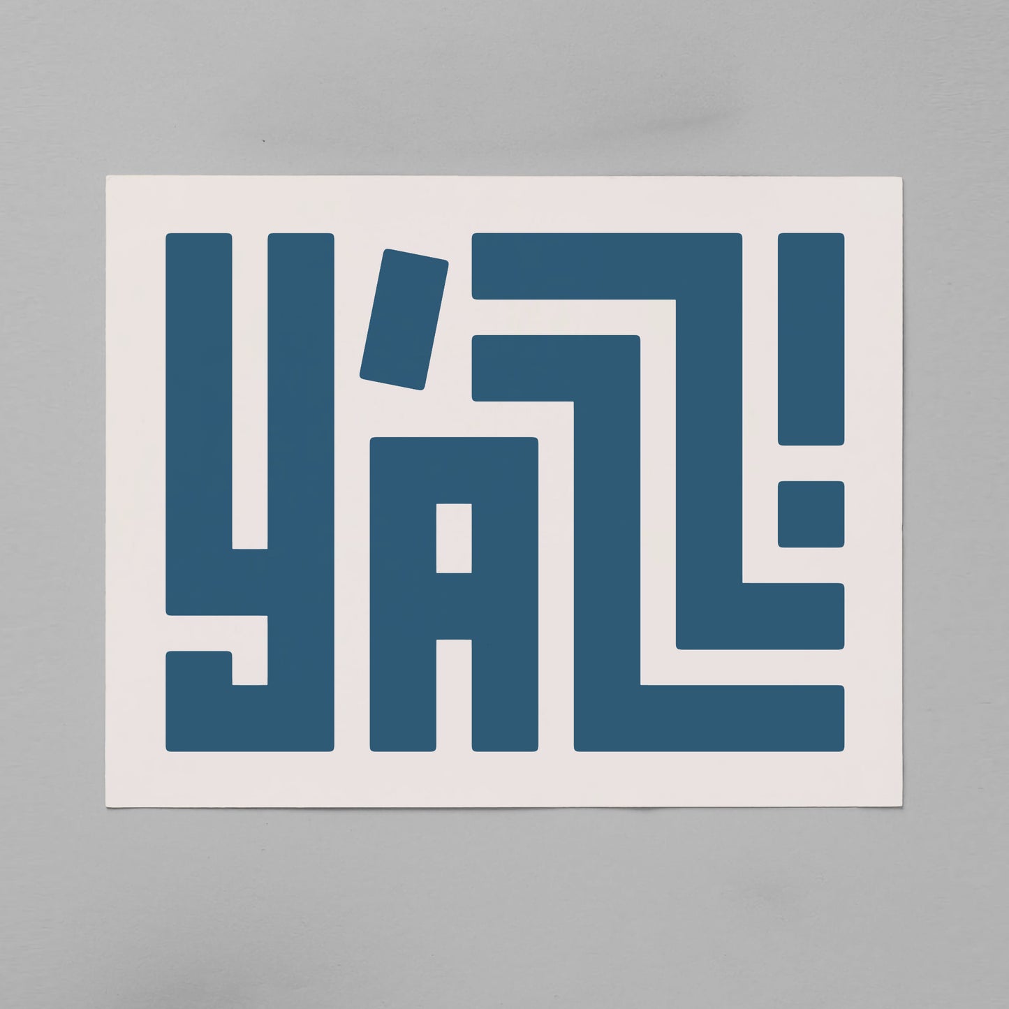 Unframed Y'all Poster on Gray Background