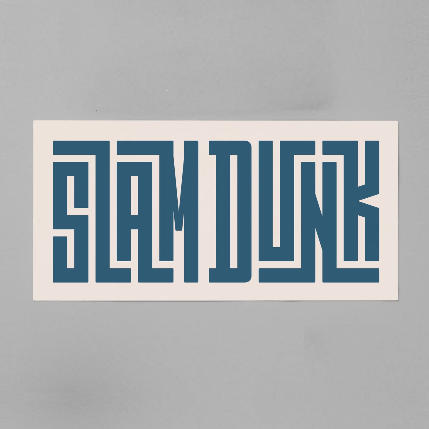 Retro Slam Dunk artwork above vintage record player on Mid-Century Modern furniture.