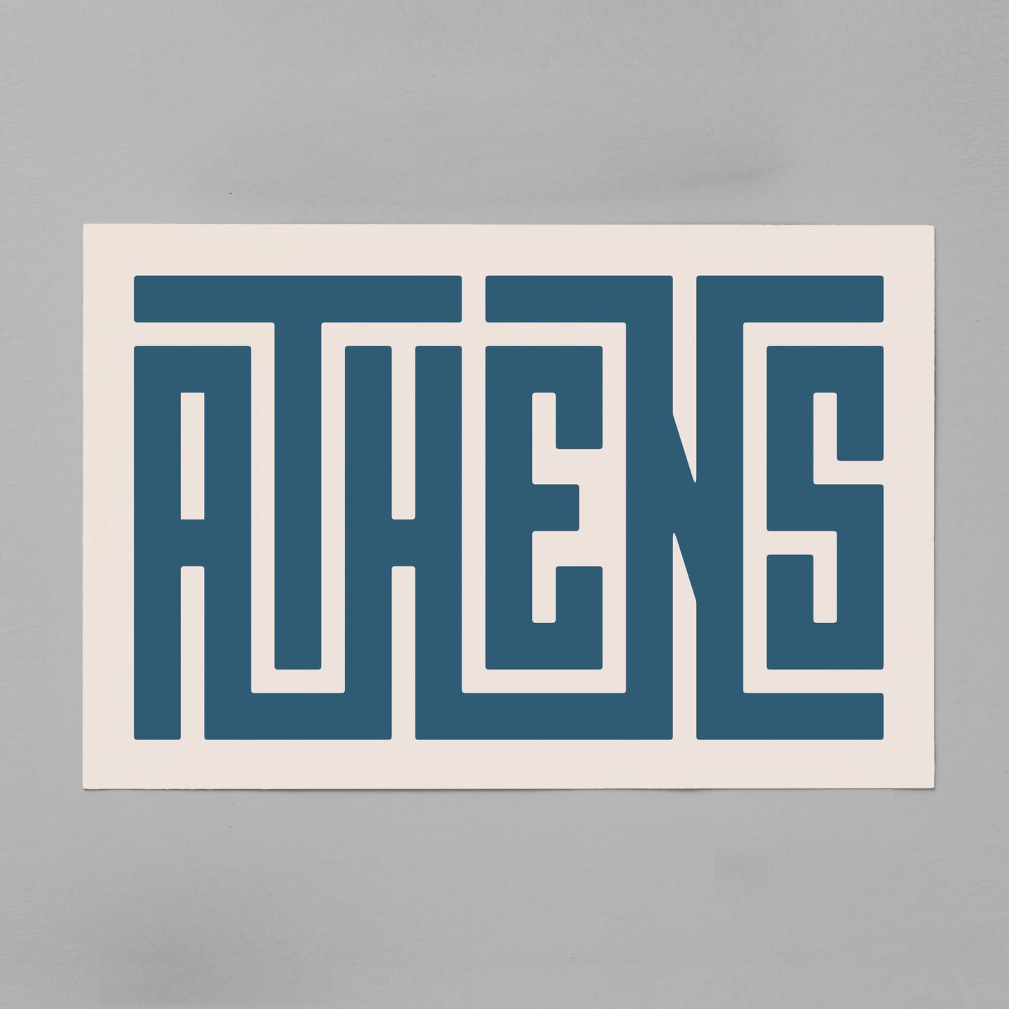 Unframed Athens Poster on Gray Background
