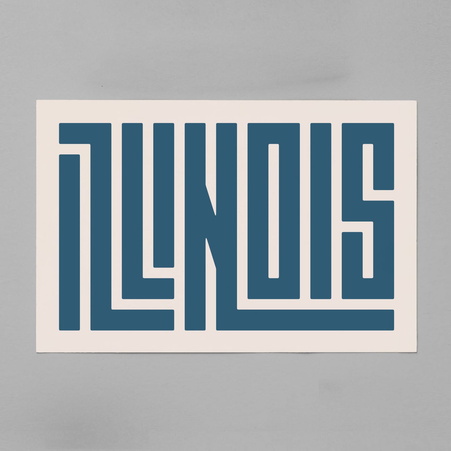Unframed Illinois Poster on Gray Background