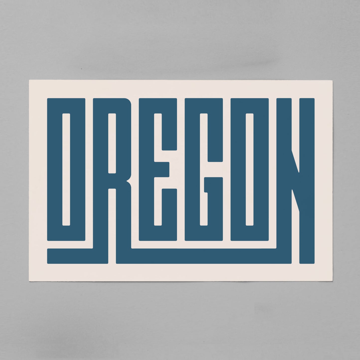 Unframed Oregon Poster on Gray Background