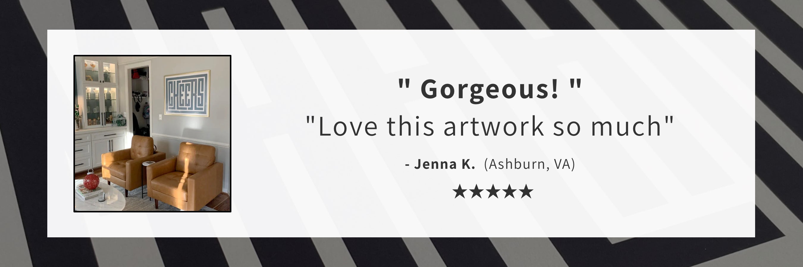 Serif Art Product Review and Customer Testimony Cheers Print