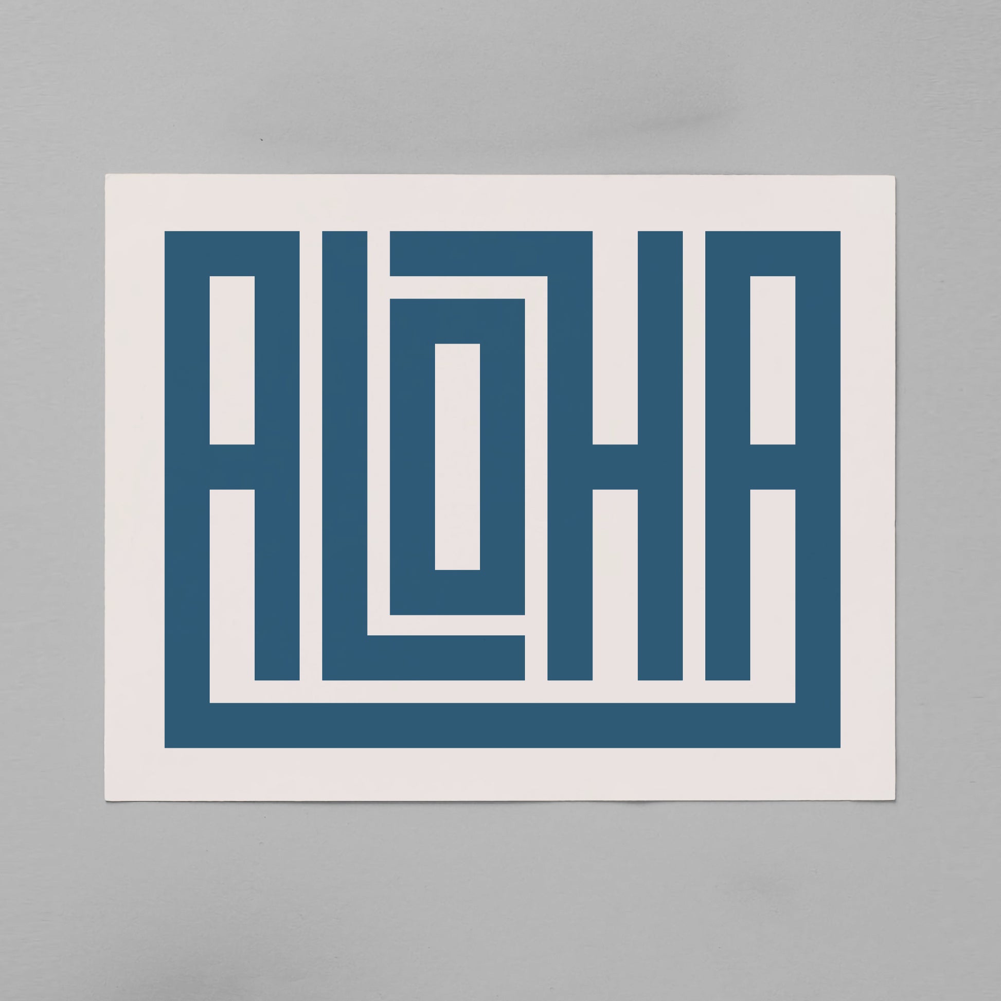 Unframed Aloha Poster on Gray Background