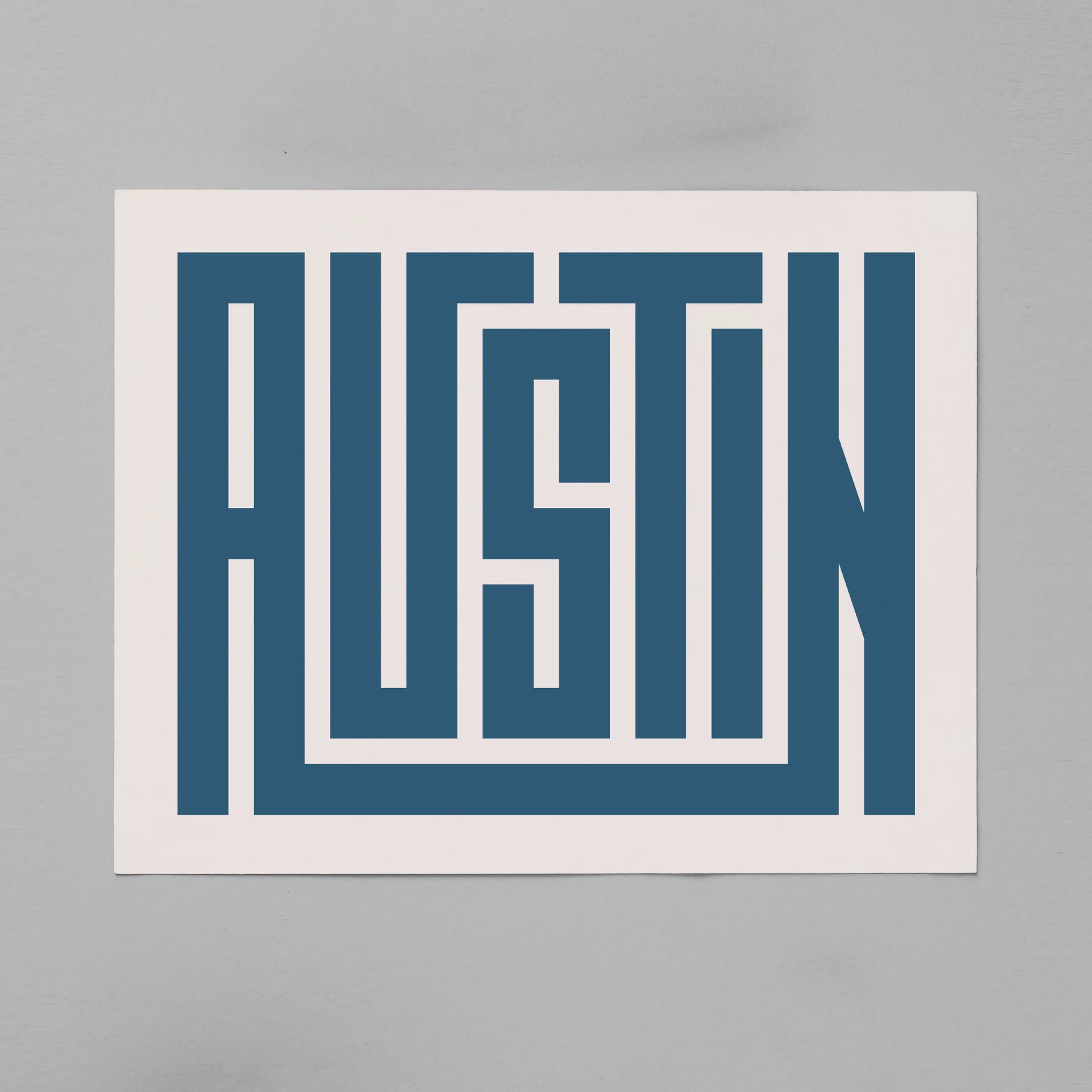 Unframed Austin Poster on Gray Background