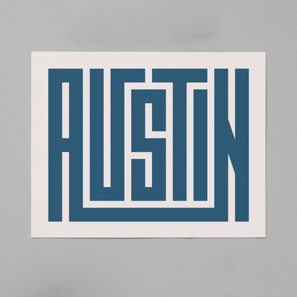Unframed Austin Poster on Gray Background