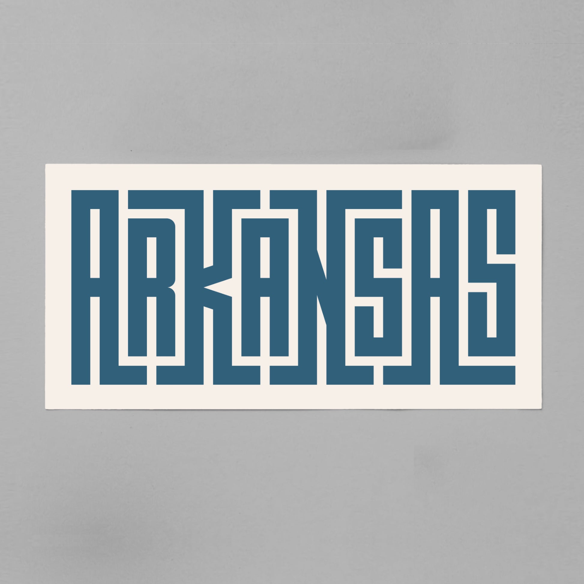 Unframed navy Arkansas Poster on Gray Background