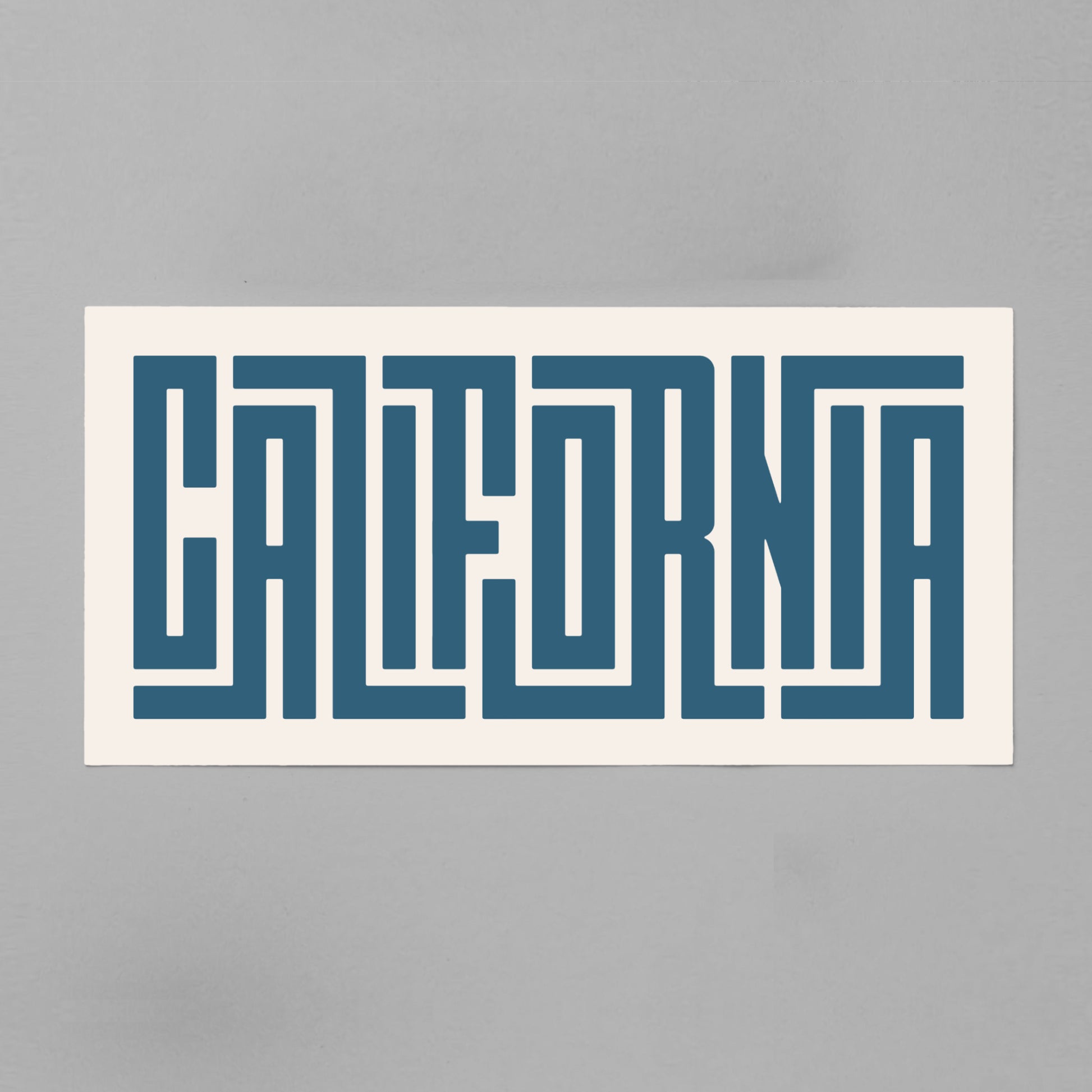 Unframed navy California Poster on Gray Background