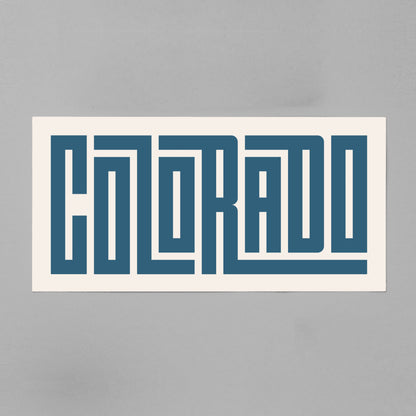 Unframed navy Colorado Poster on Gray Background