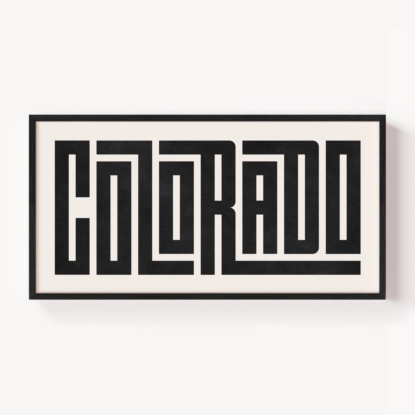 Modern Framed Colorado Art - Black Typography Design on White Background