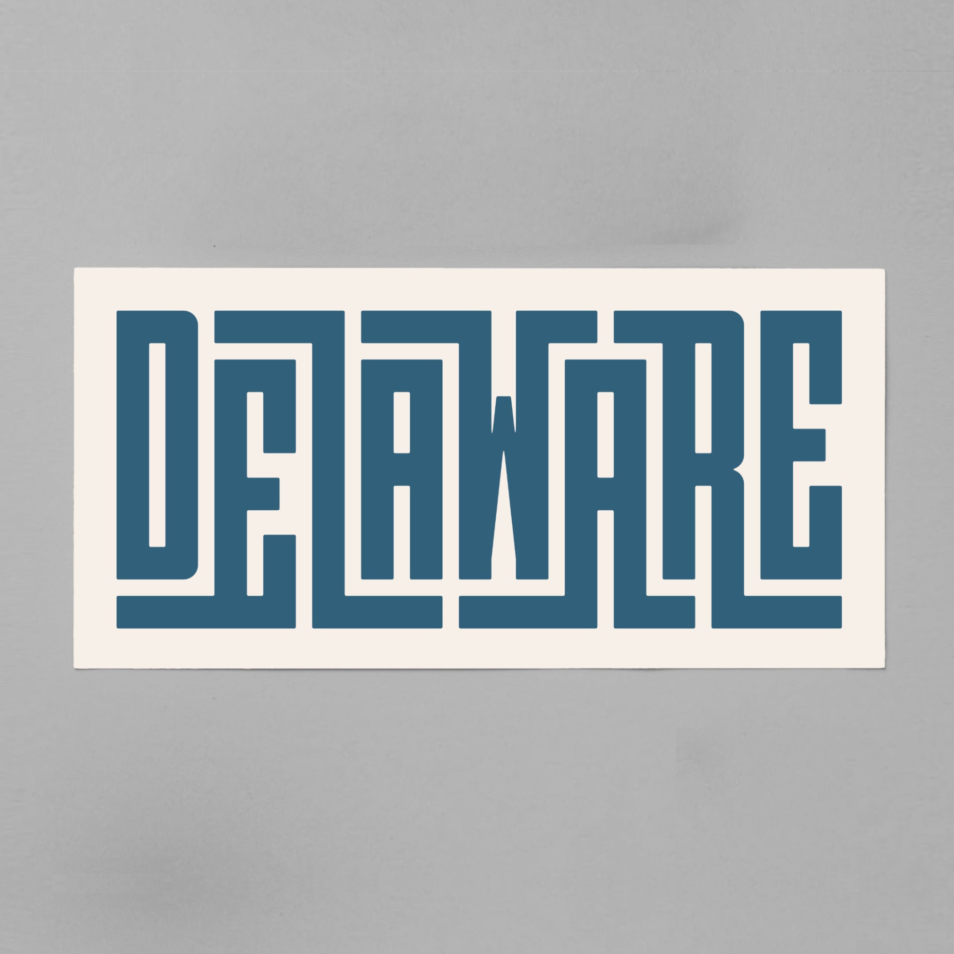 Unframed navy Delaware Poster on Gray Background