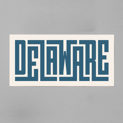 Unframed navy Delaware Poster on Gray Background