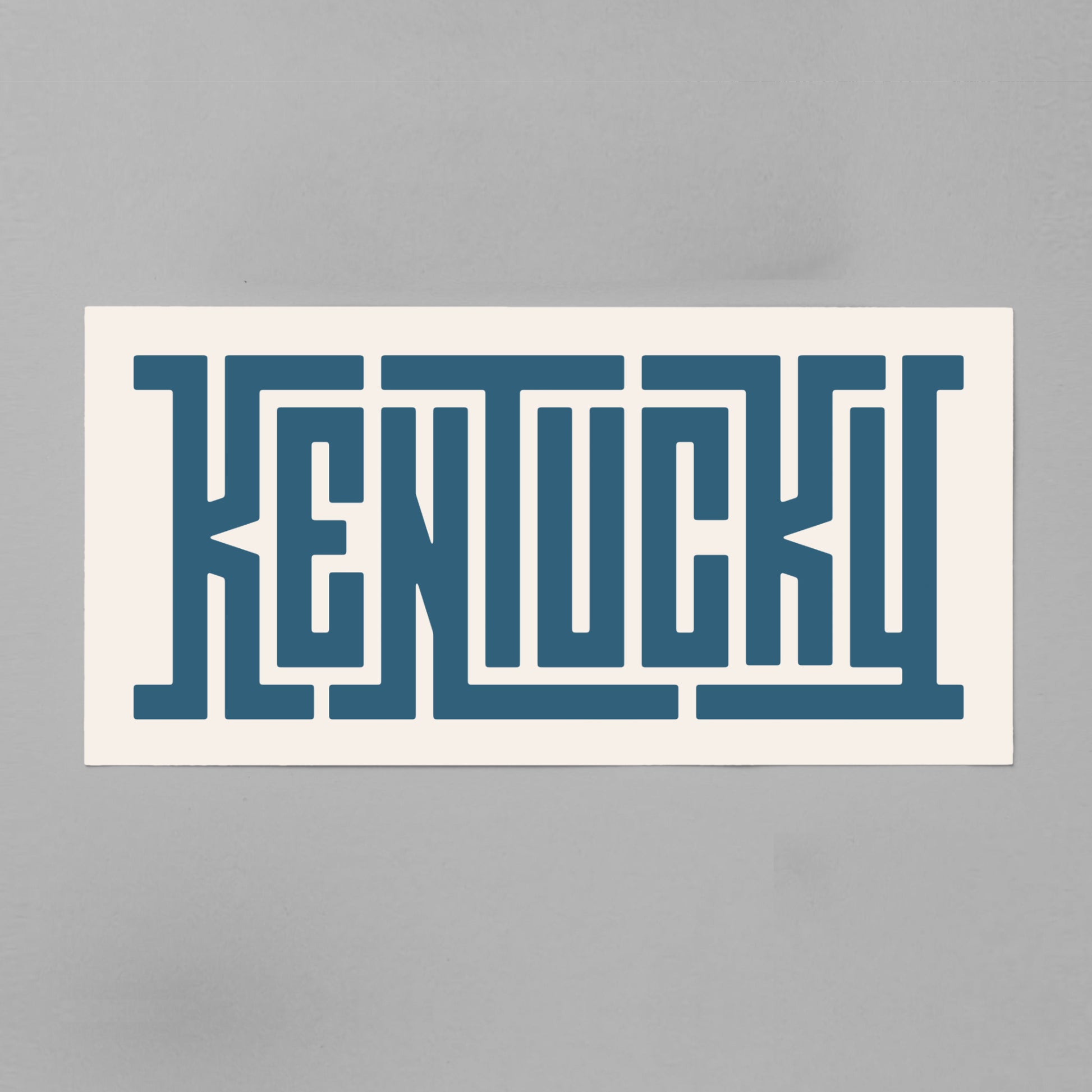 Unframed navy Kentucky Poster on Gray Background