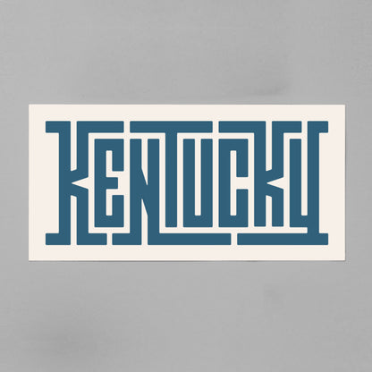 Unframed navy Kentucky Poster on Gray Background