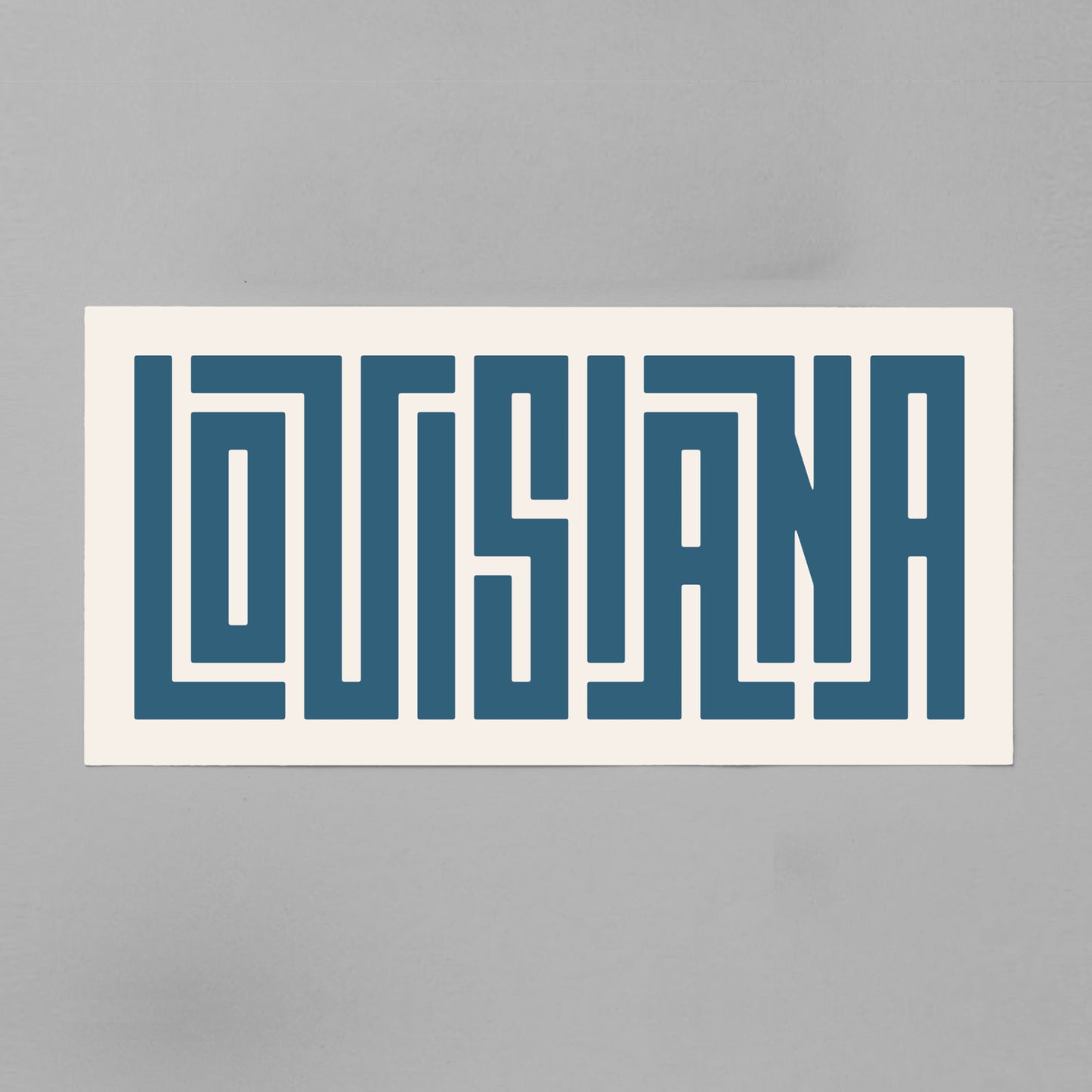Unframed navy Louisiana Poster on Gray Background
