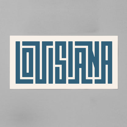 Unframed navy Louisiana Poster on Gray Background