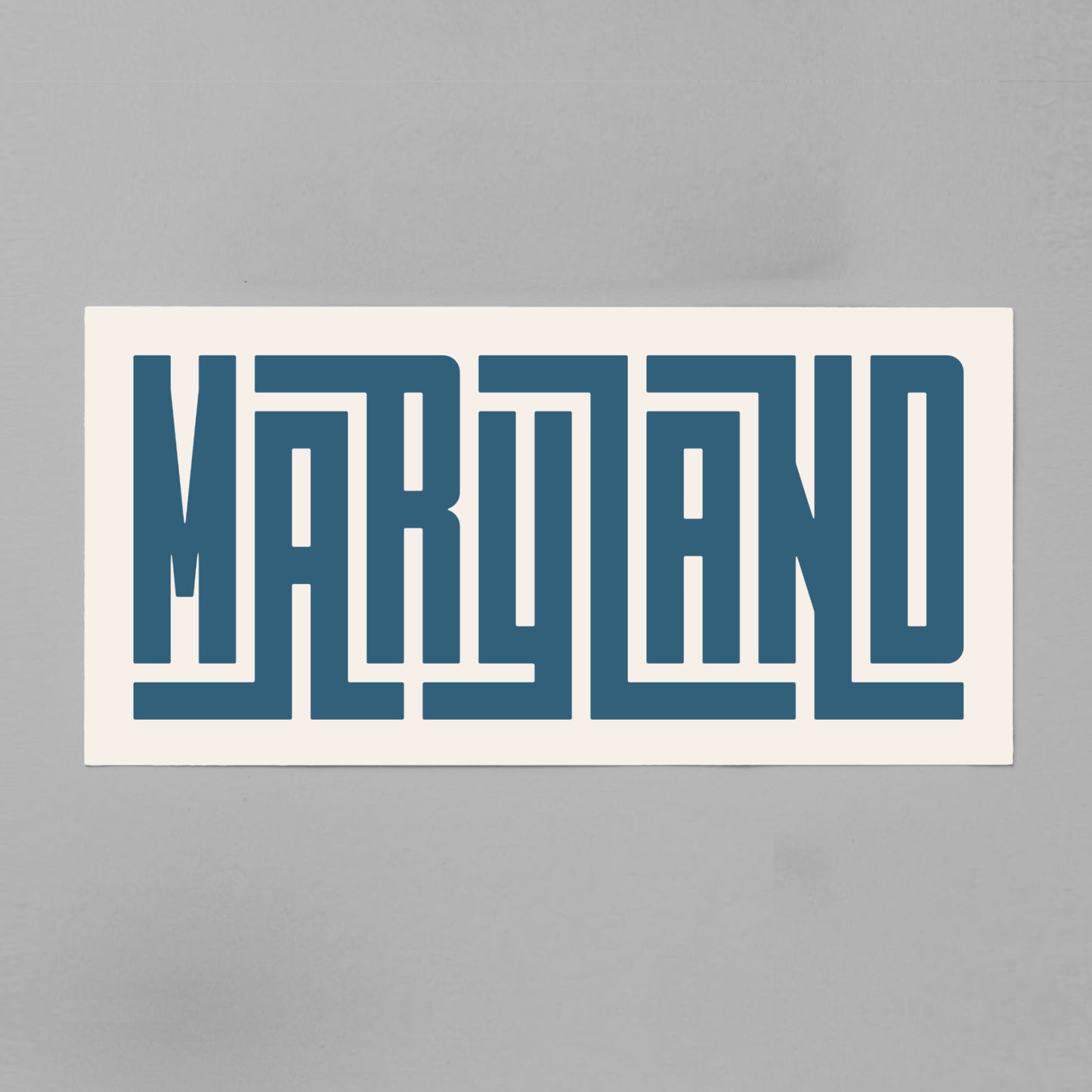 Unframed navy Maryland Poster on Gray Background
