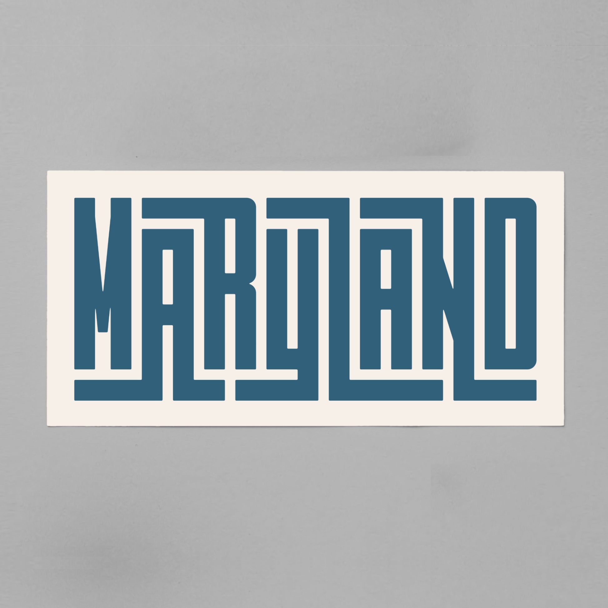 Unframed navy Maryland Poster on Gray Background