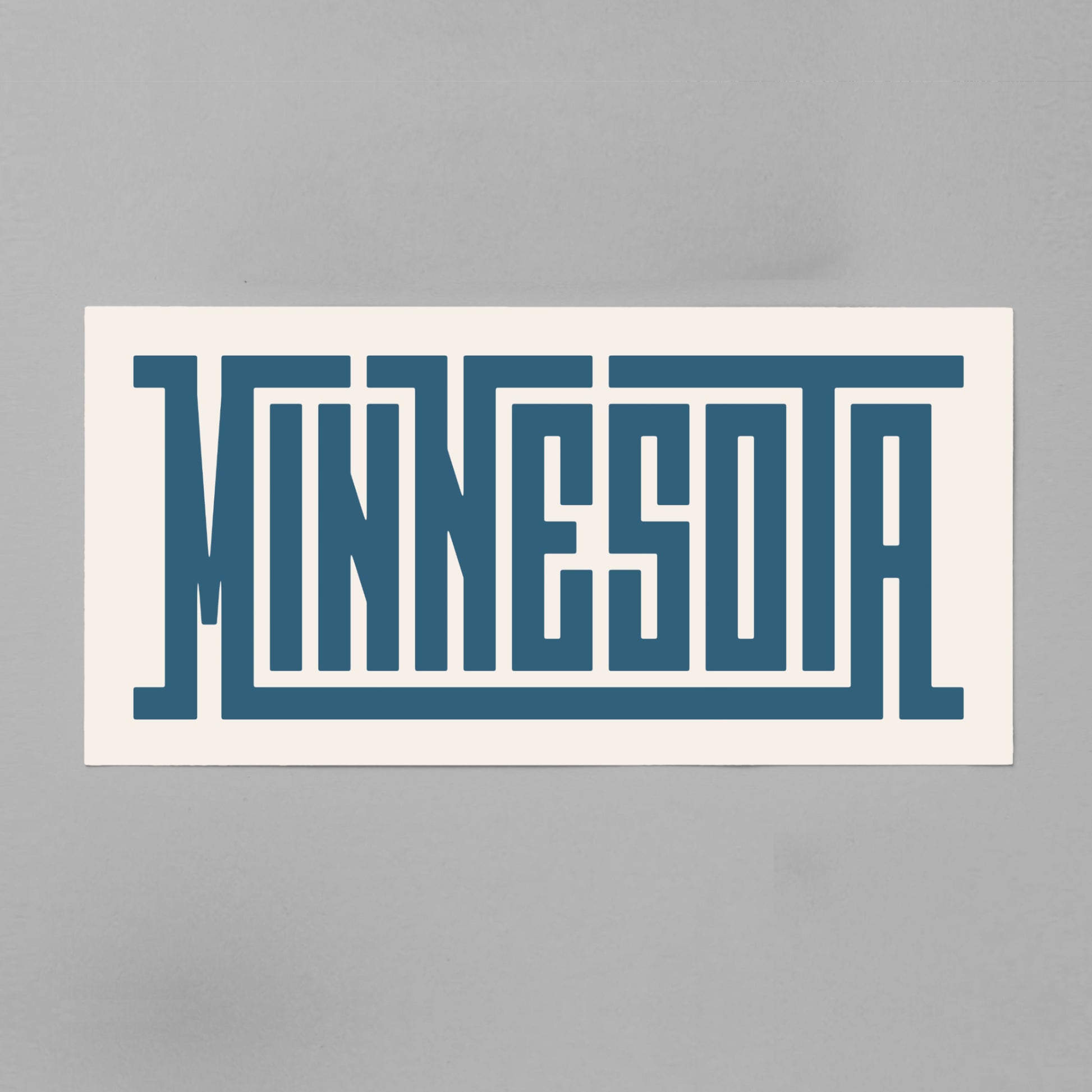 Unframed navy Minnesota Poster on Gray Background
