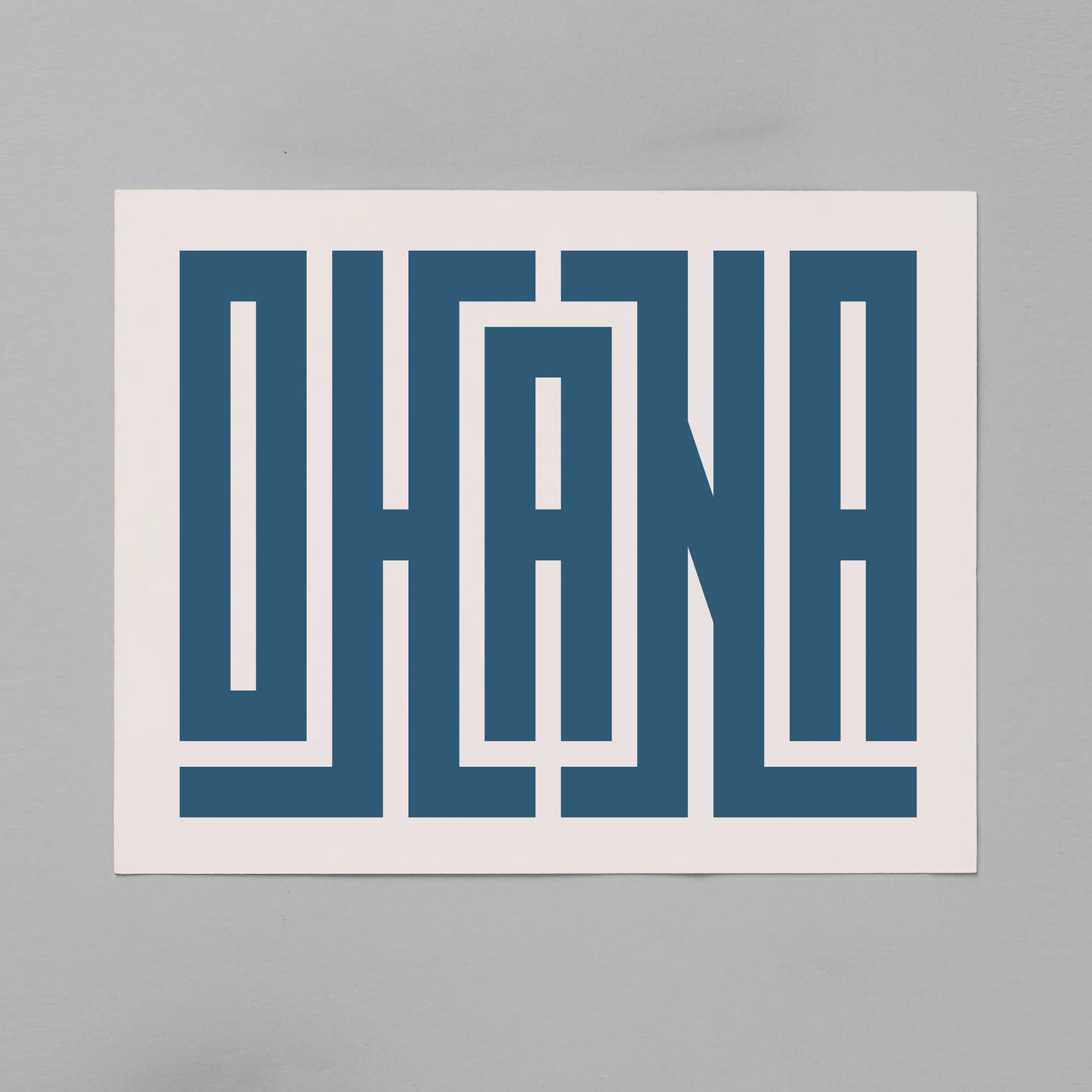 Unframed Ohana Poster on Gray Background