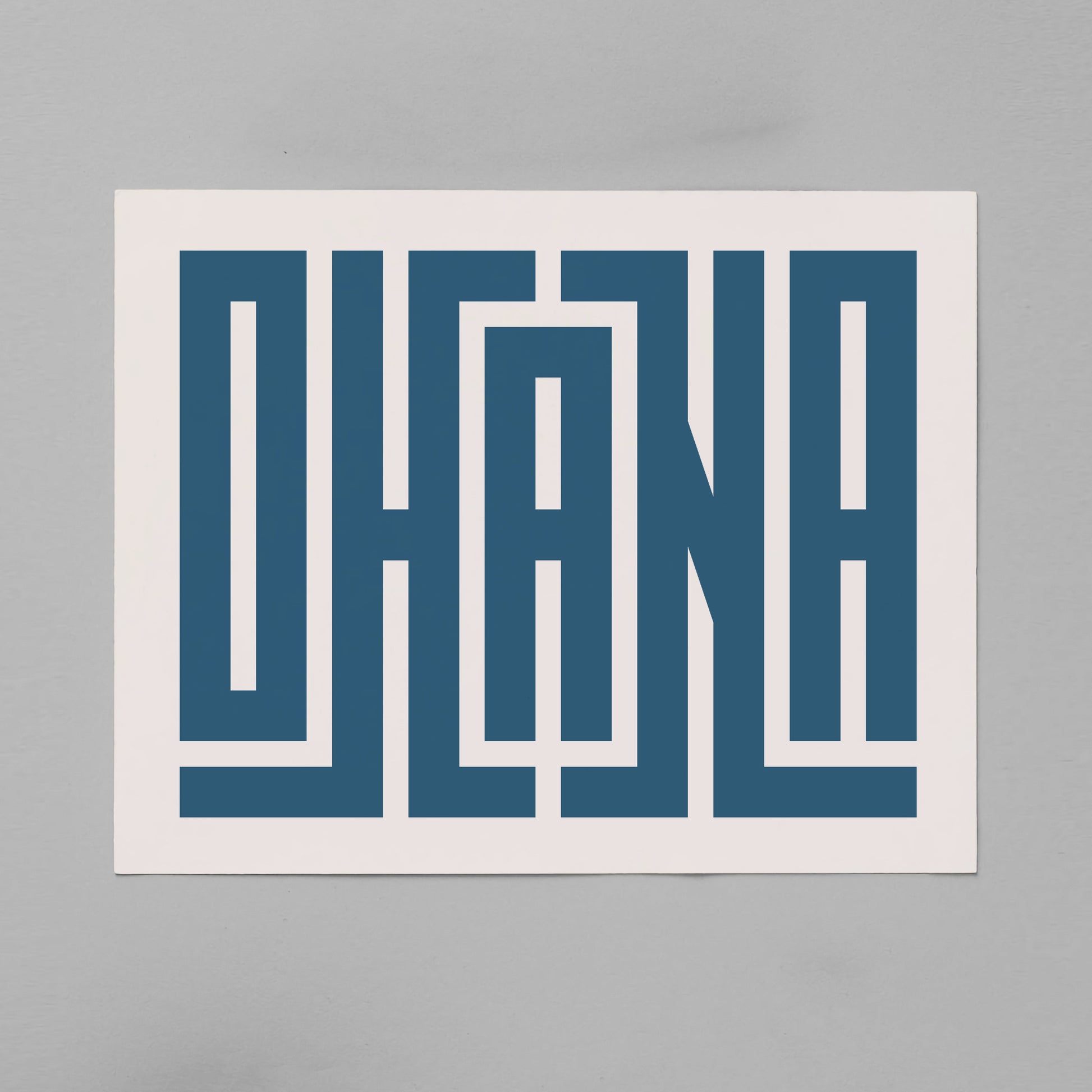 Unframed Ohana Poster on Gray Background