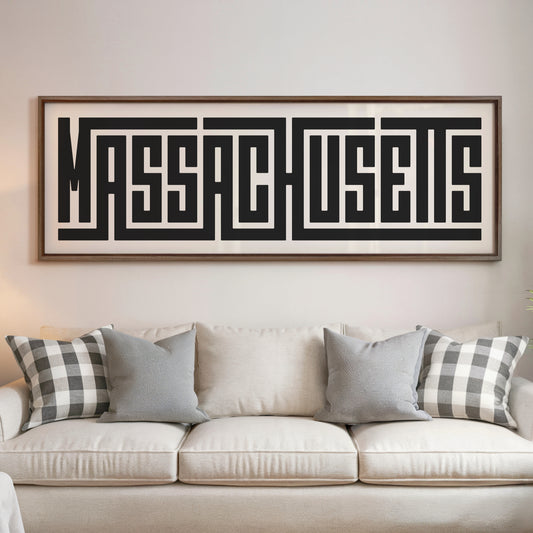 Massachusetts - Typography Print