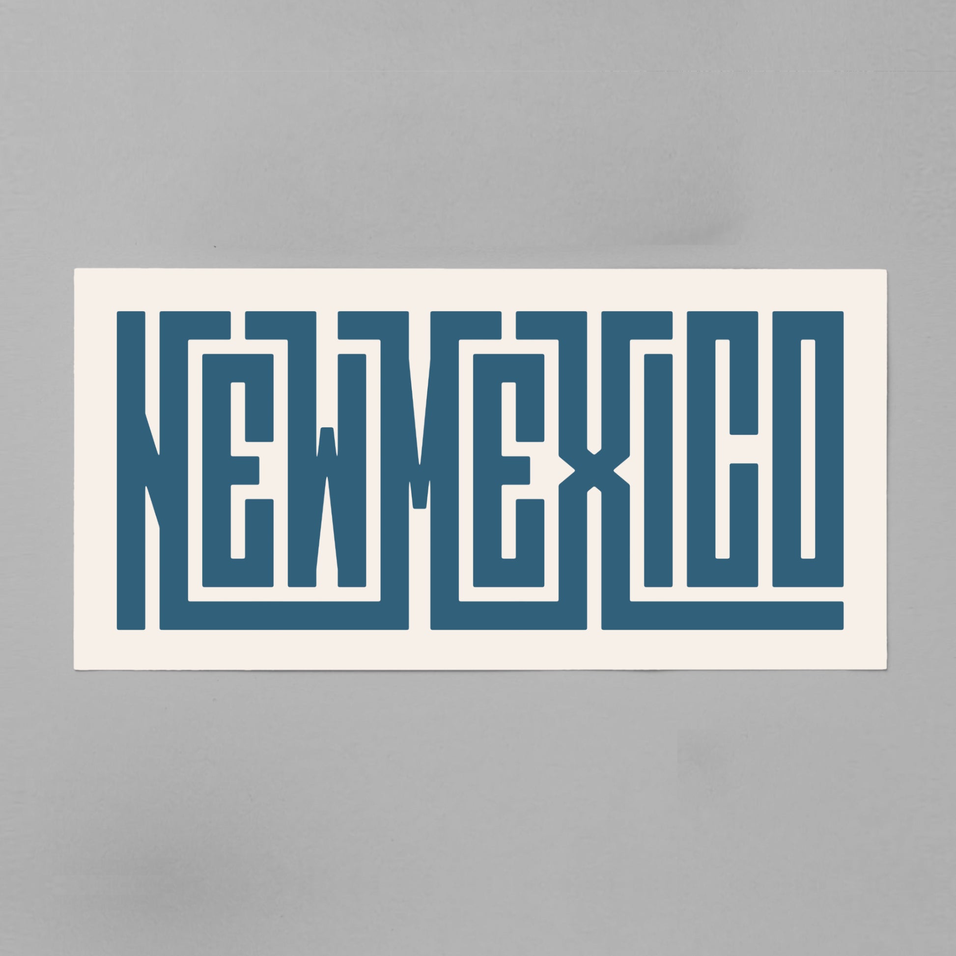 Unframed navy New Mexico Poster on Gray Background